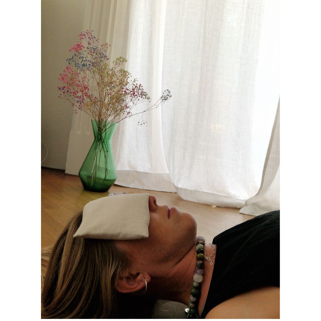 Augenkissen Leinen mit Lavendel & Edelsteinen Sage