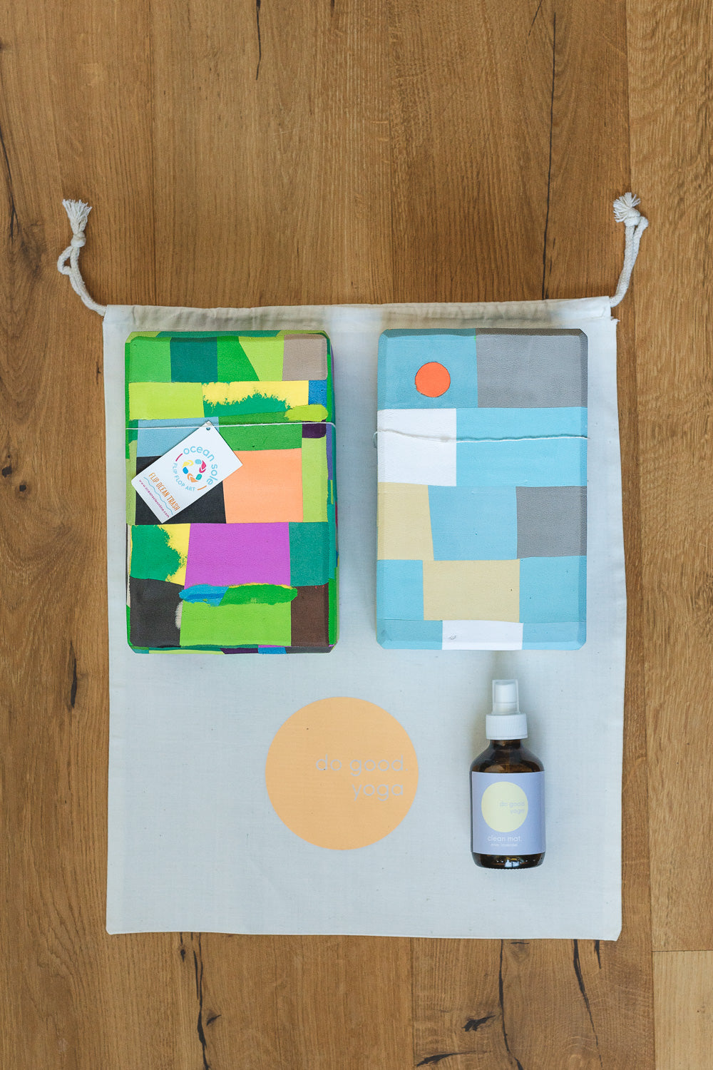 Recycled Yoga Block Set inkl. gratis Reinigungsspray (150ml)