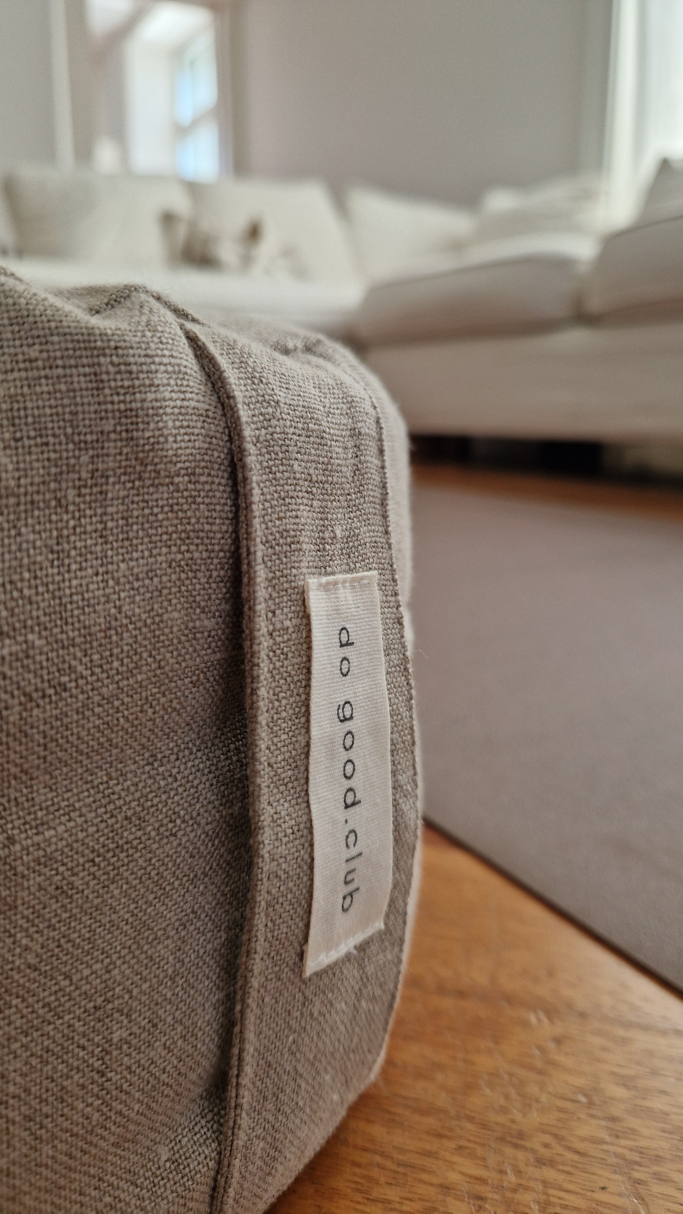 Meditationskissen Rund – Leinen Natur