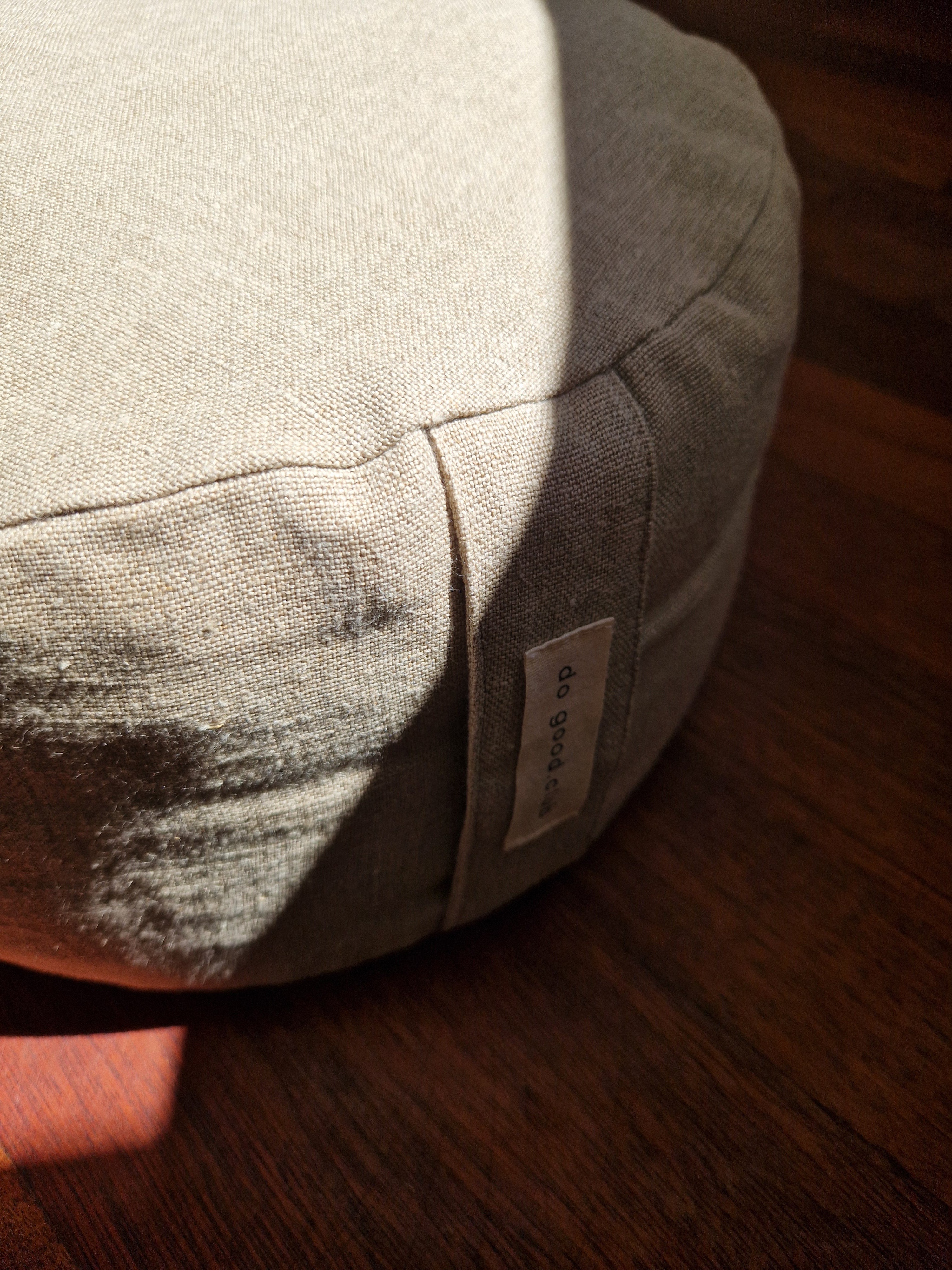 Meditationskissen Rund – Leinen Natur