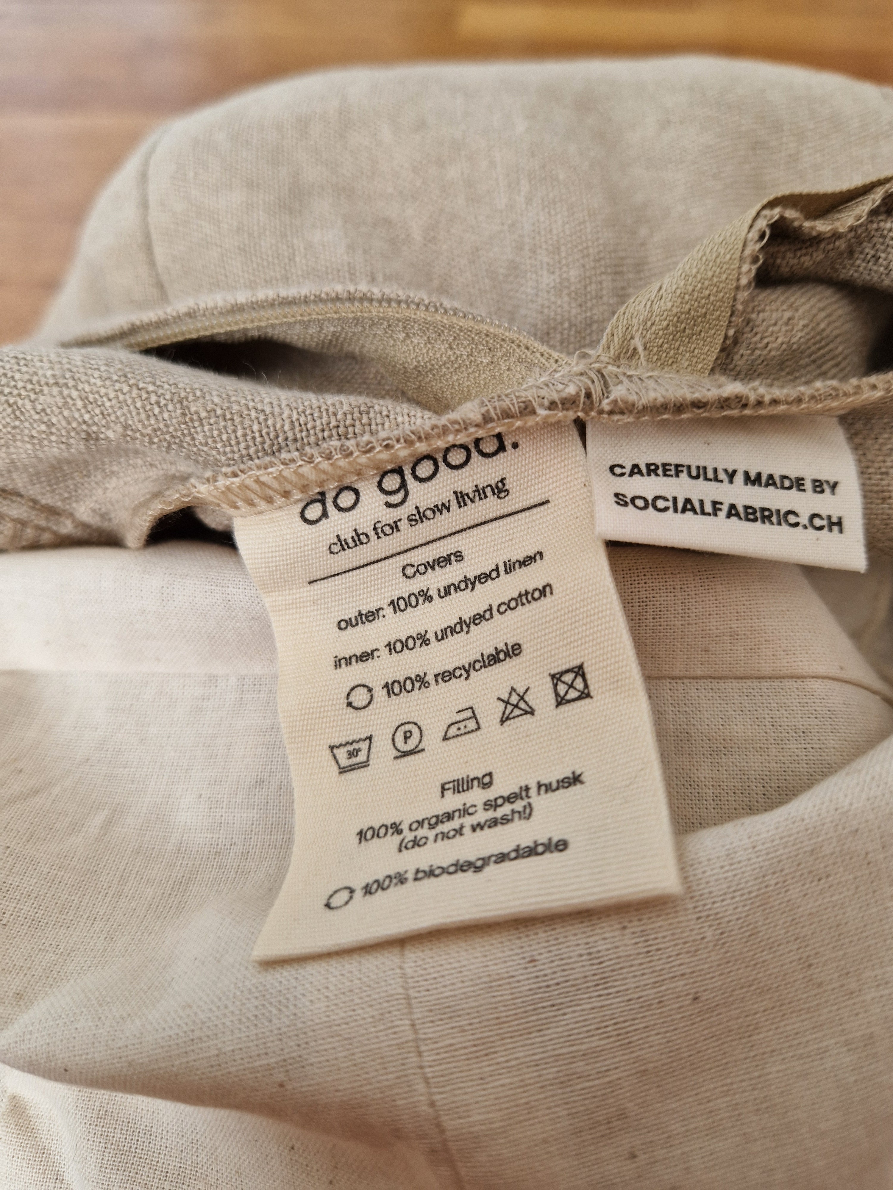 Meditationskissen Rund – Leinen Natur