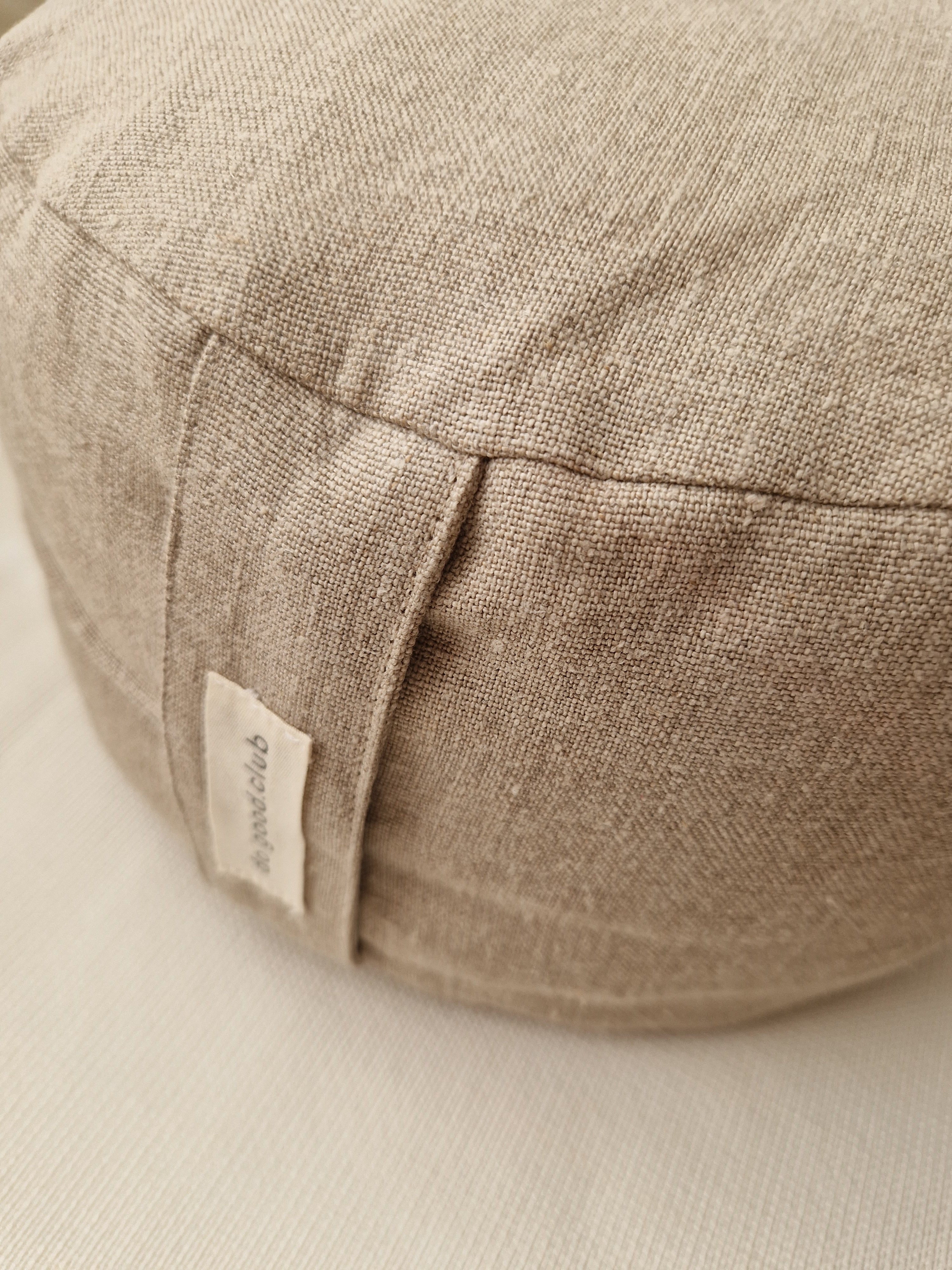 Meditationskissen Rund – Leinen Natur