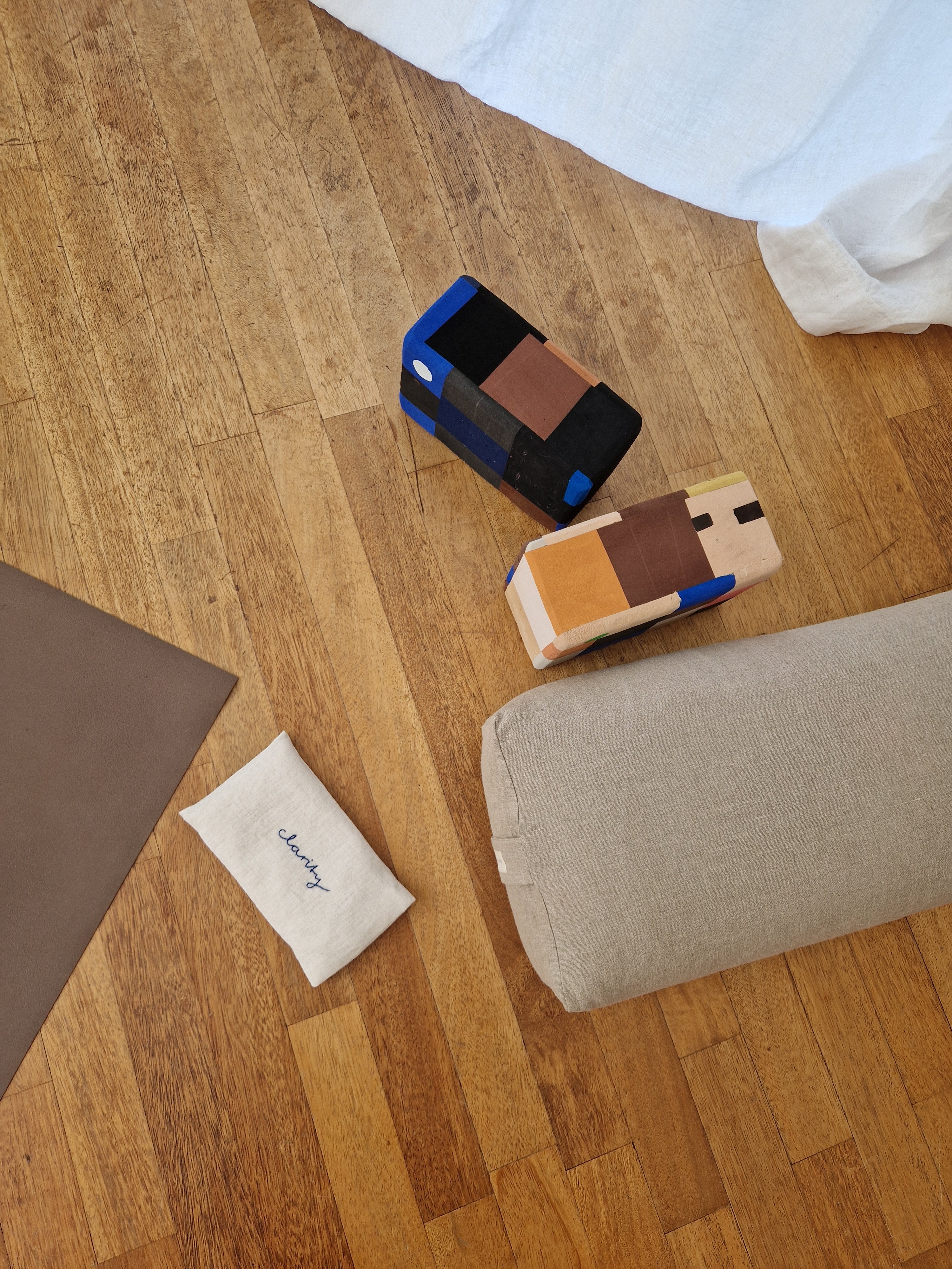 Yoga Bolster Rechteckig – Leinen Natur