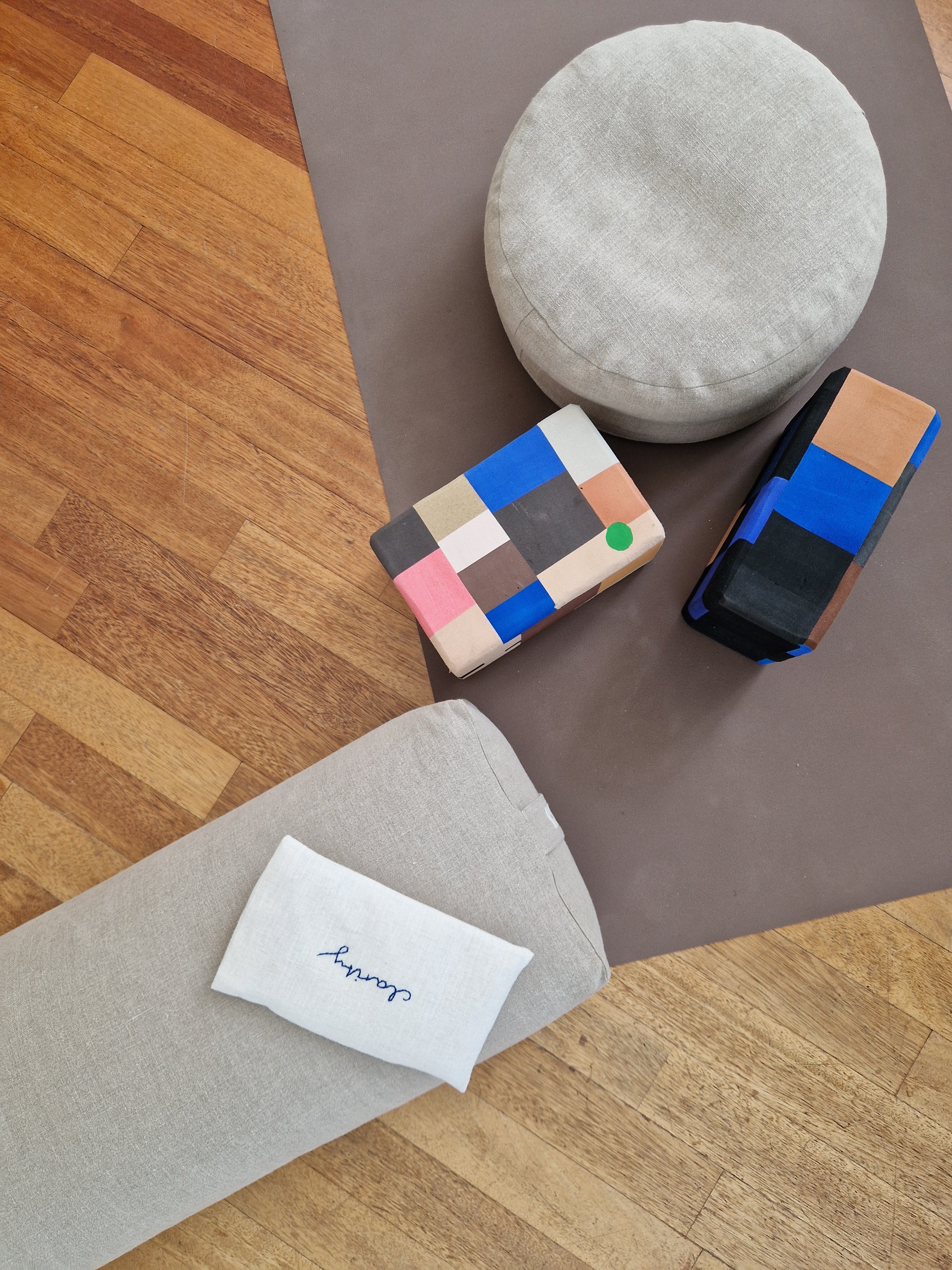 Yoga Bolster Rechteckig – Leinen Natur