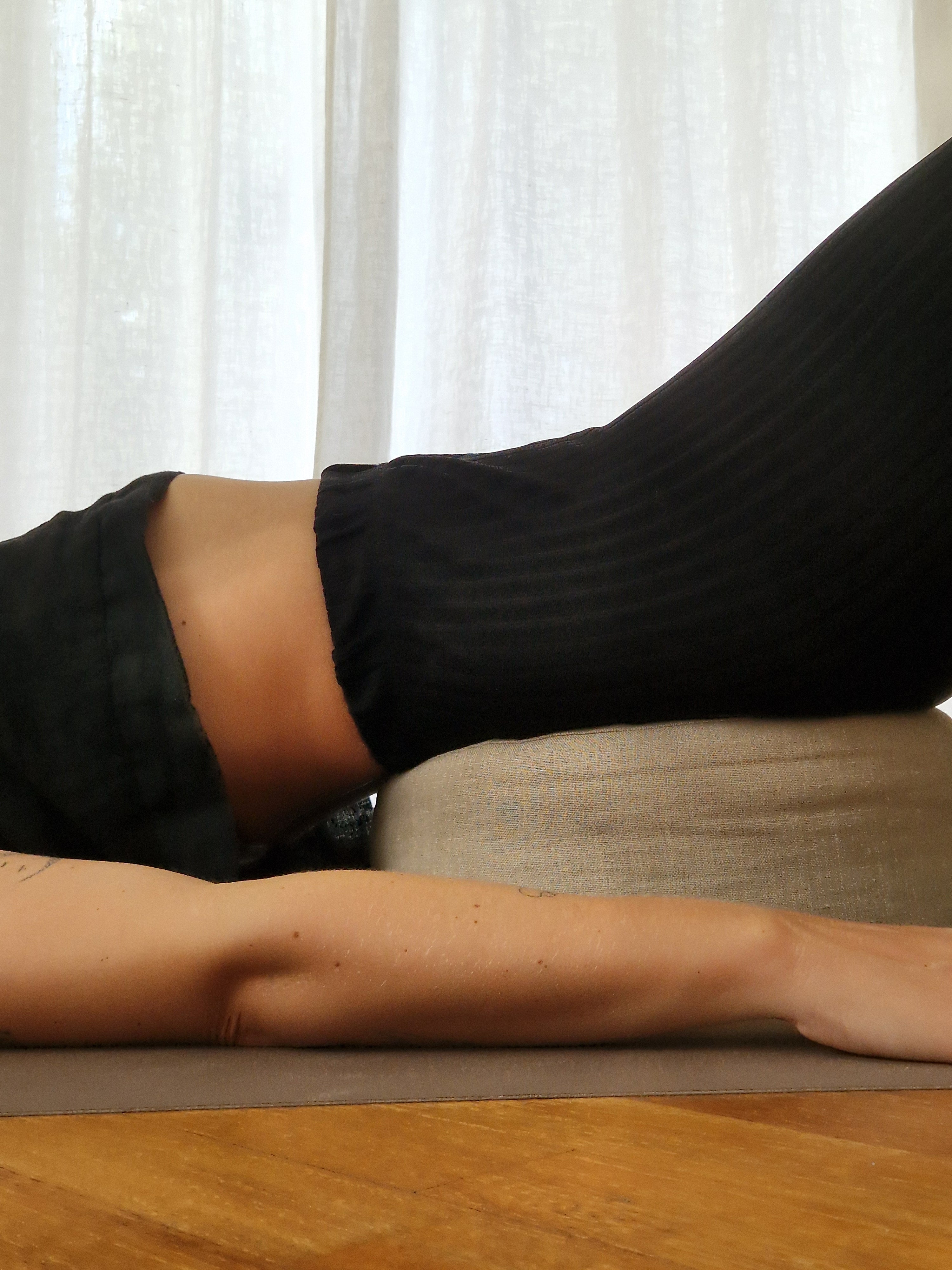 Meditationskissen Rund – Leinen Natur