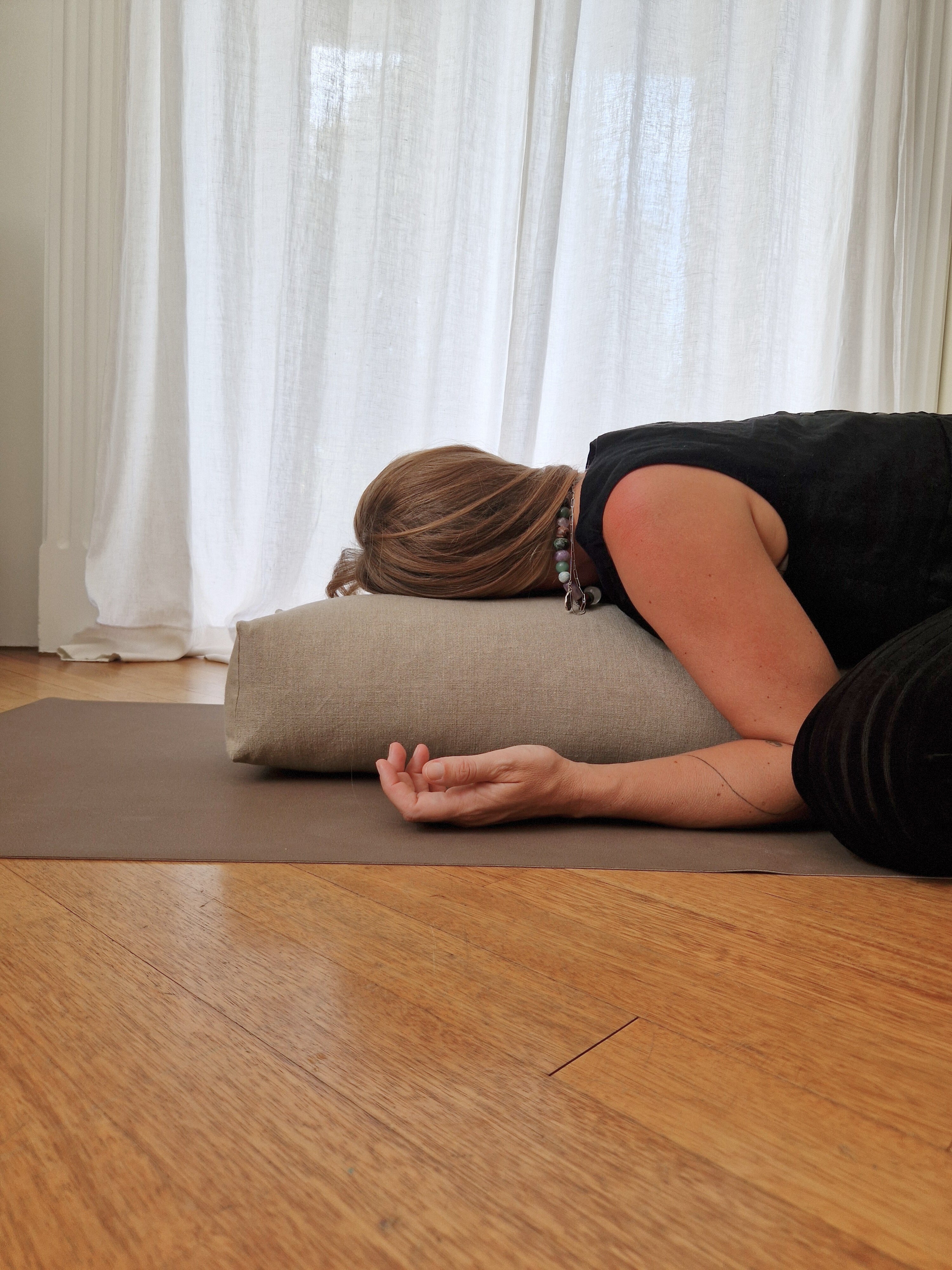 Yoga Bolster Rechteckig – Leinen Natur