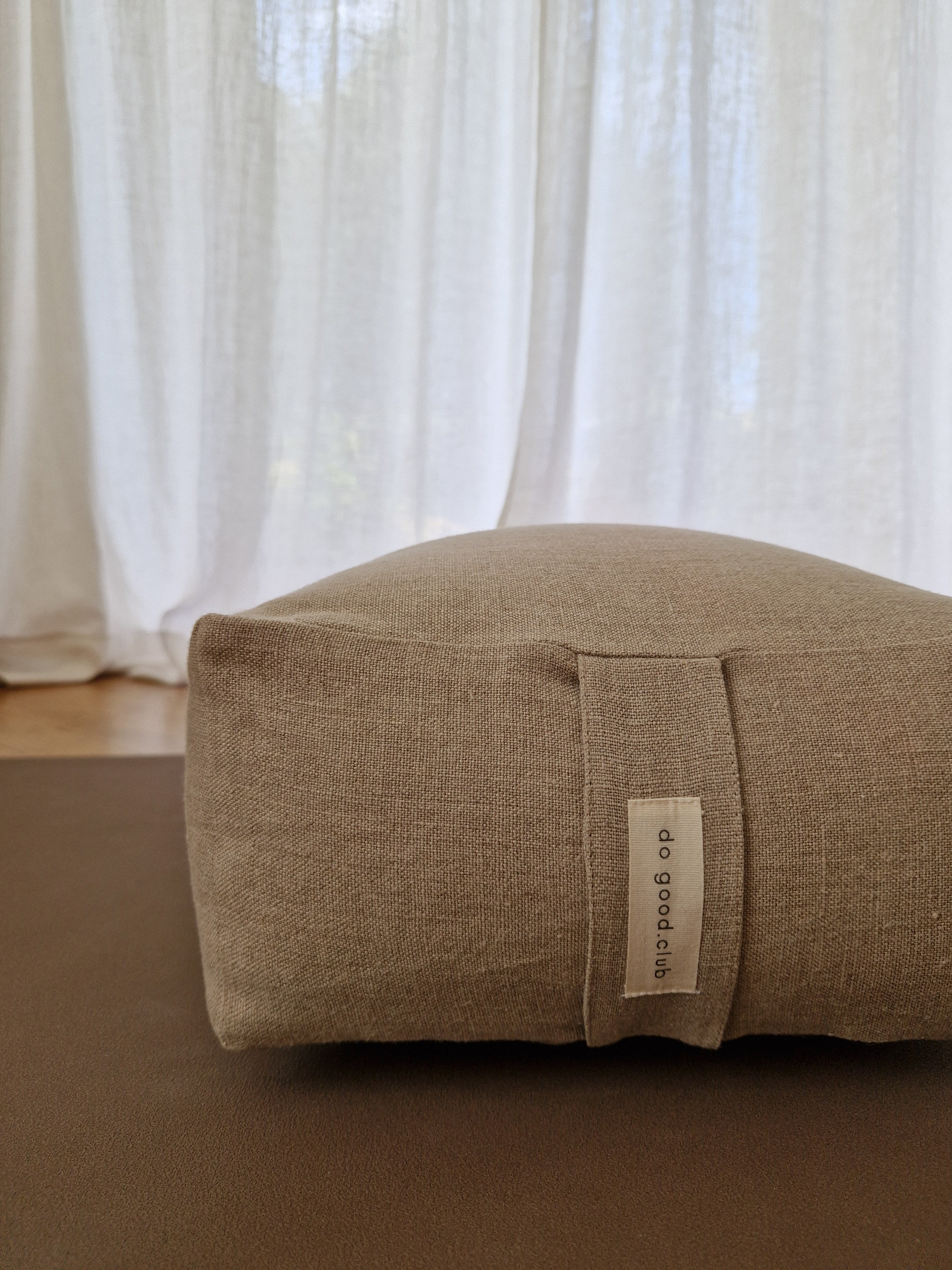 Yoga Bolster Rechteckig – Leinen Natur