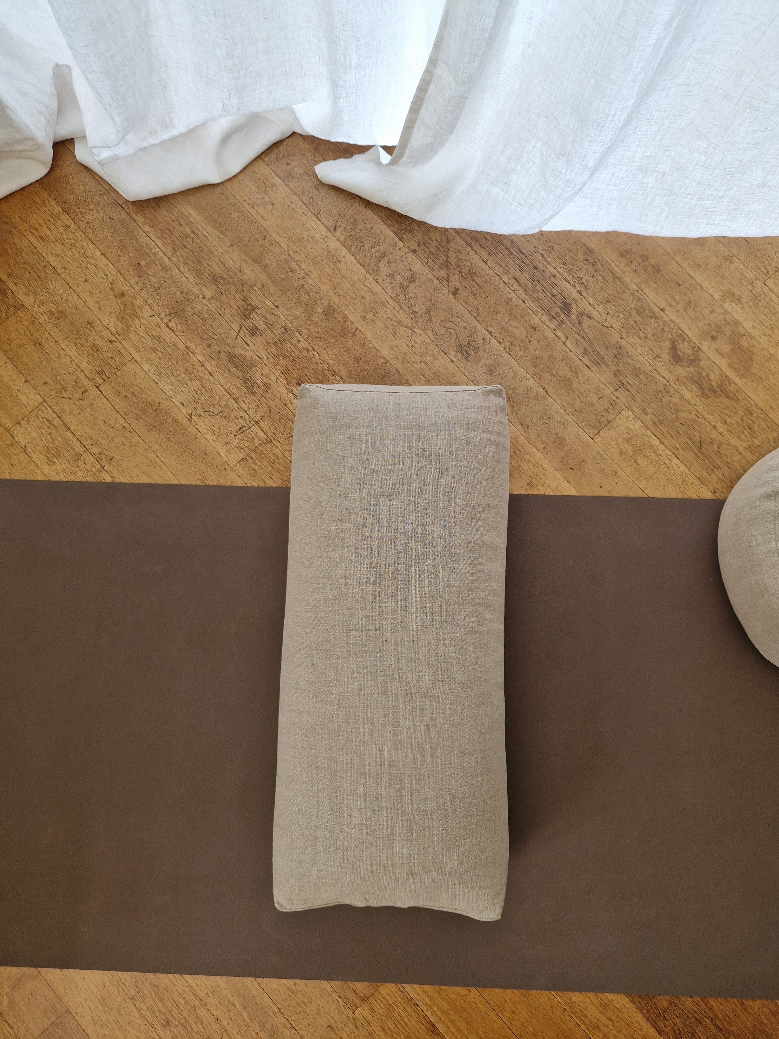 Yoga Bolster Rechteckig – Leinen Natur