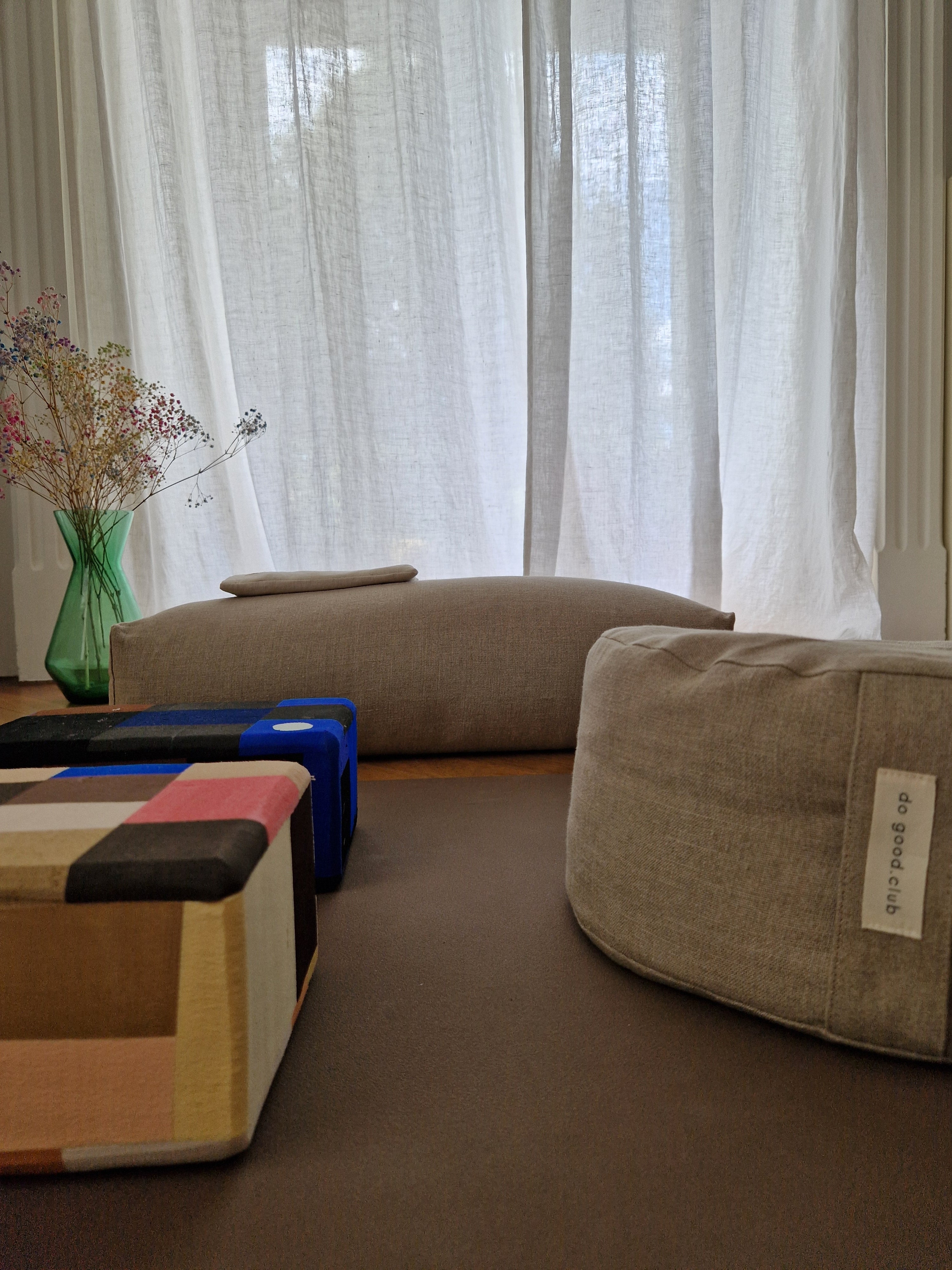 Yoga Bolster Rechteckig – Leinen Natur