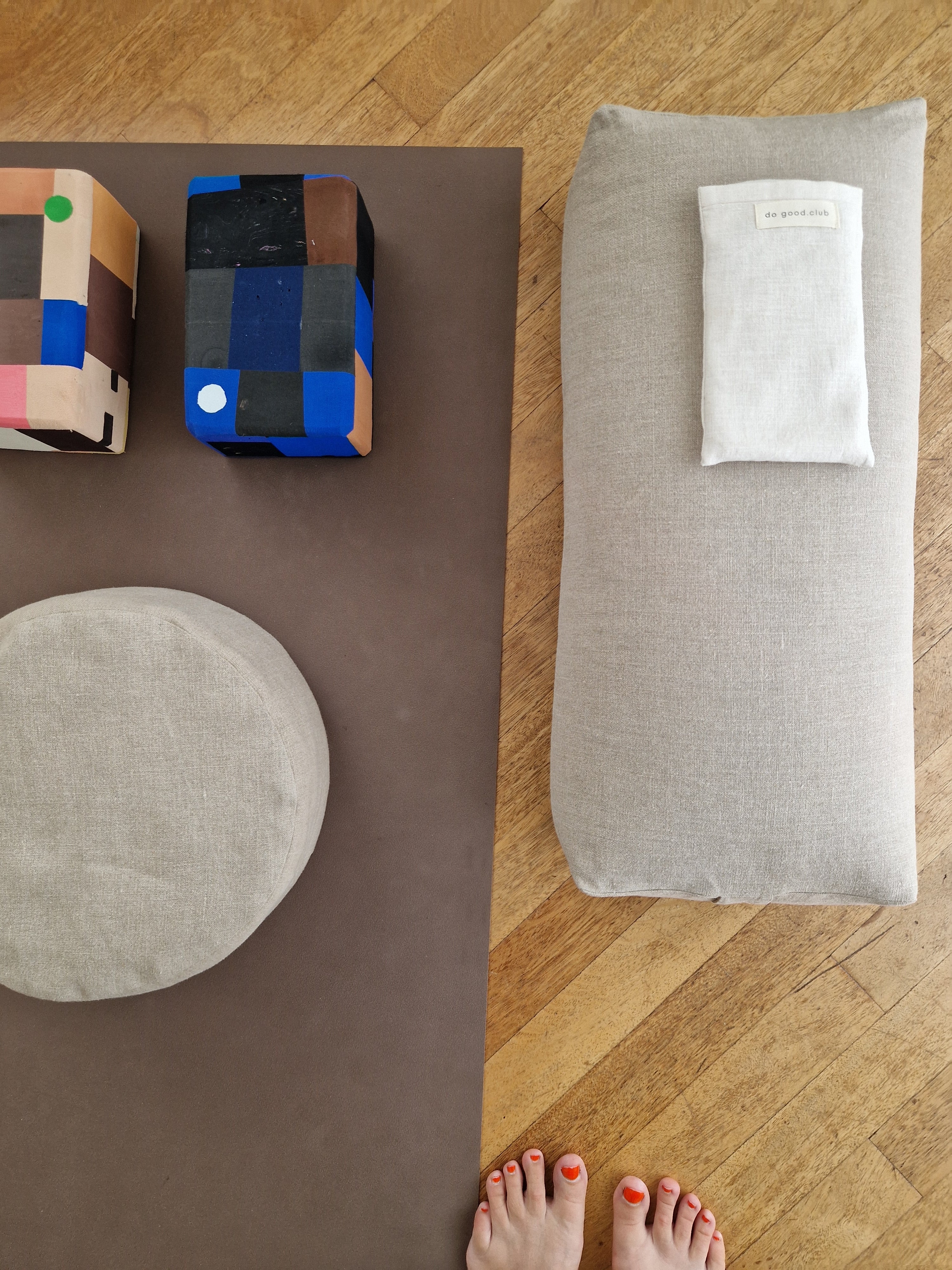 Yoga Bolster Rechteckig – Leinen Natur