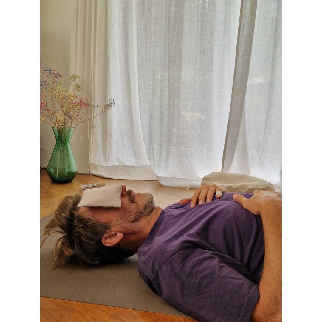 Augenkissen Leinen mit Lavendel & Edelsteinen Sage