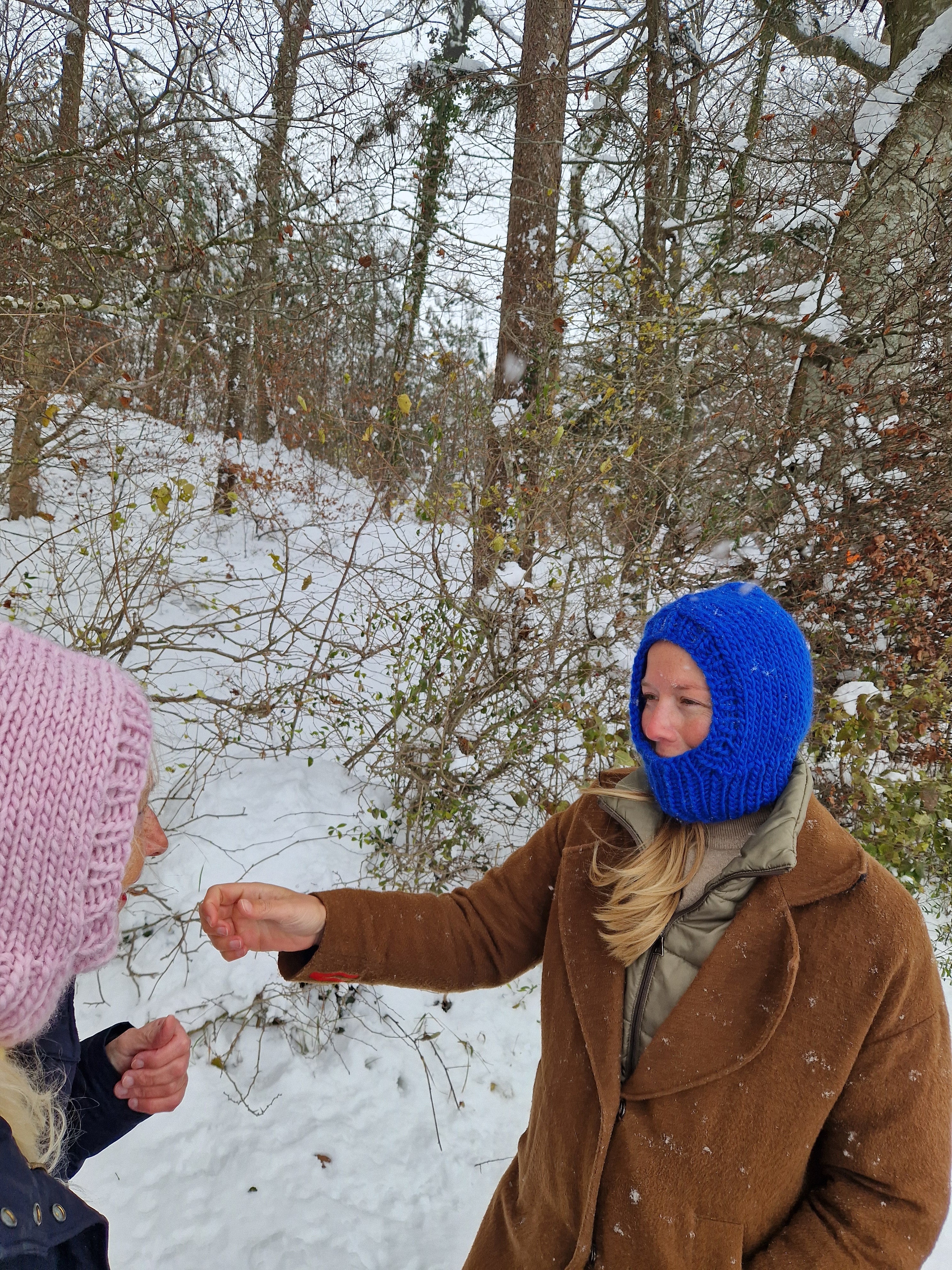 Wollmütze Balaclava - 100% Wolle, Handgestrickt