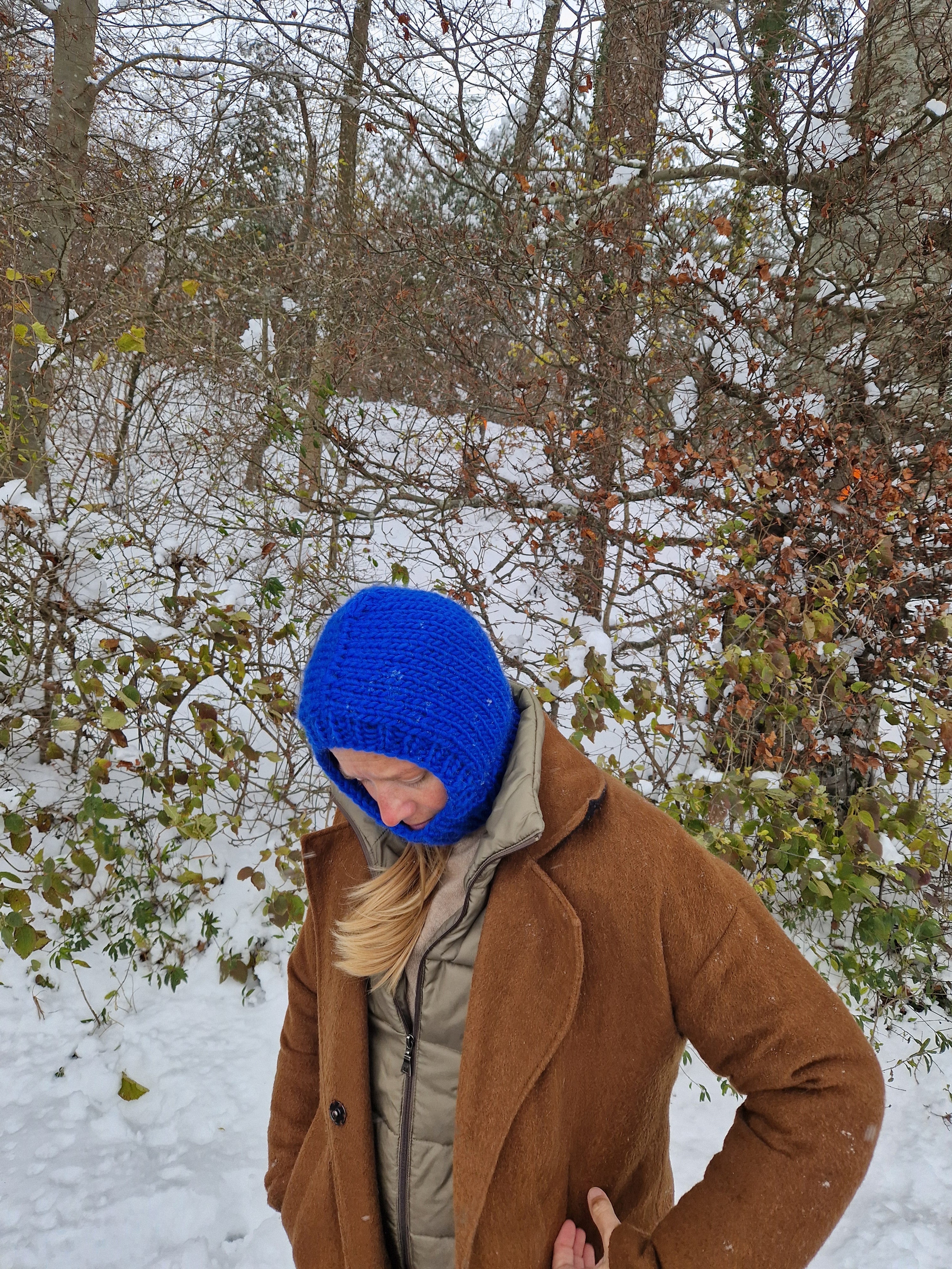 Wollmütze Balaclava - 100% Wolle, Handgestrickt