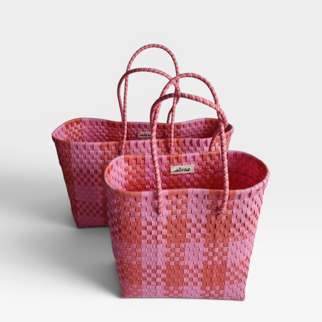Alma Tote Extra Grande Plaid Pink