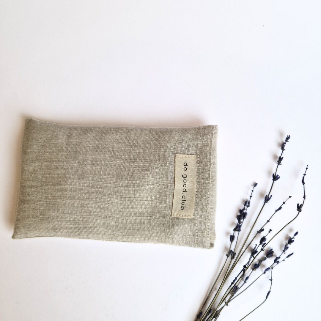 Augenkissen Leinen mit Lavendel & Edelsteinen Natural