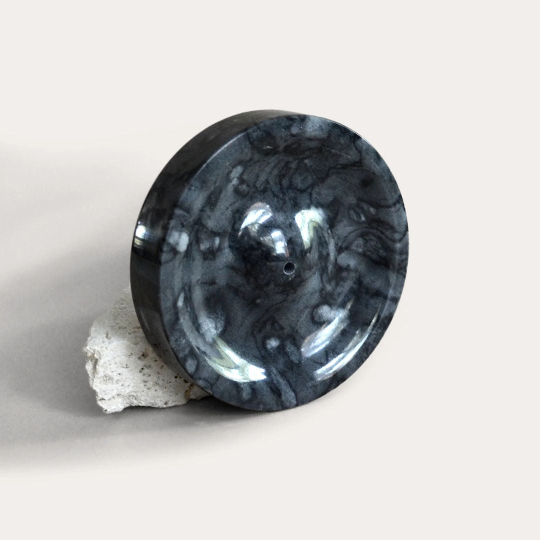Räucherstäbchenhalter Marmor Naturstein schwarz