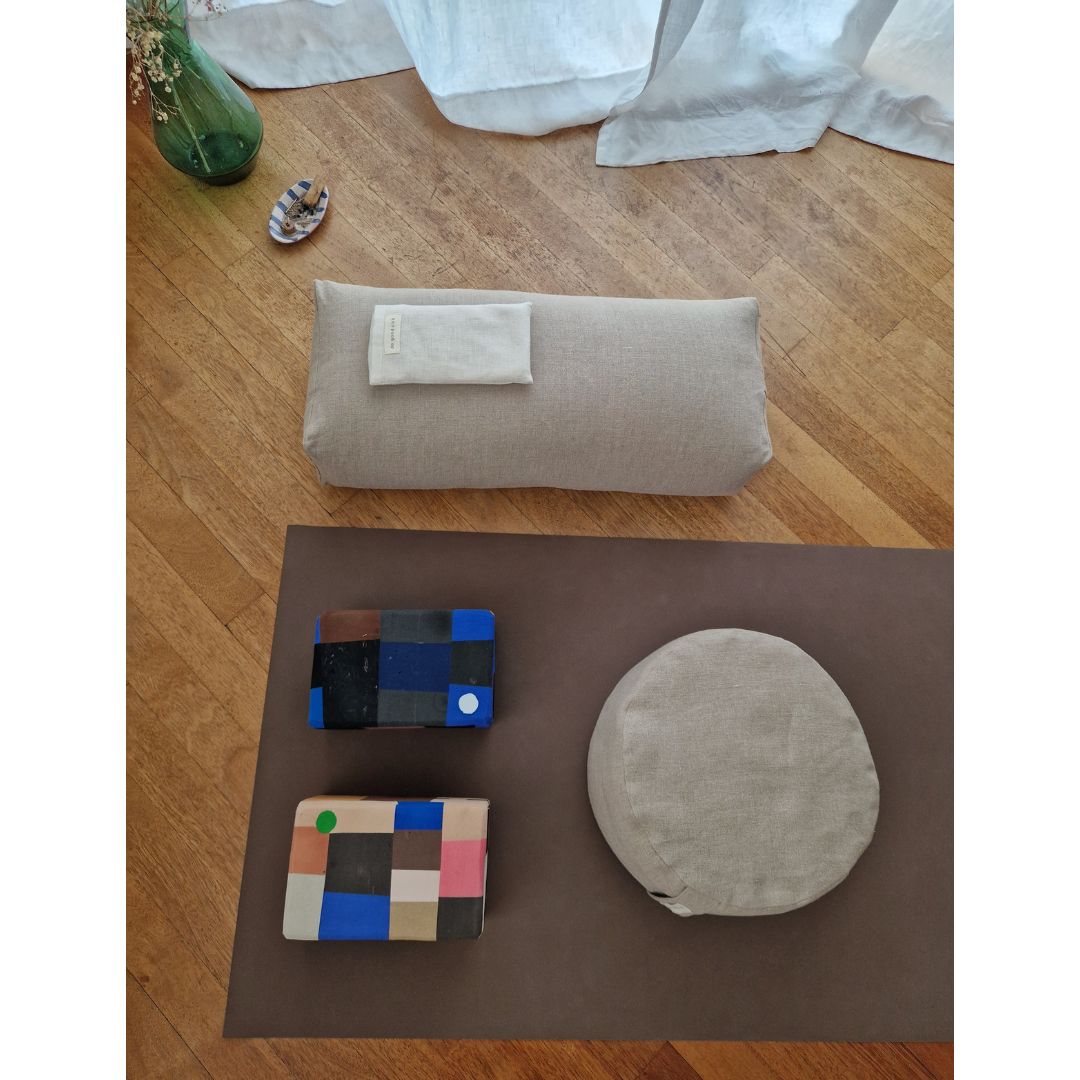 Augenkissen Leinen mit Lavendel & Edelsteinen Natural