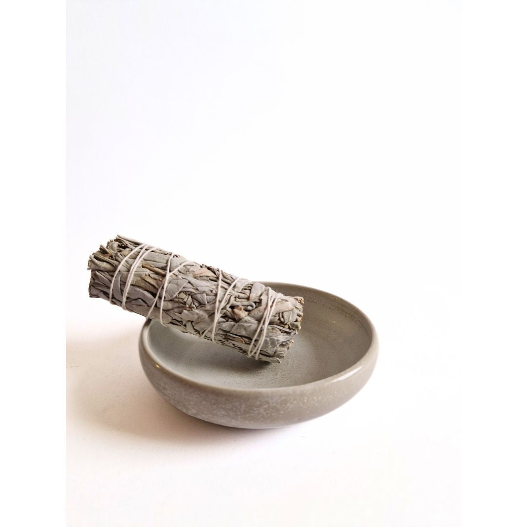 Räucherschale Keramik Weiss