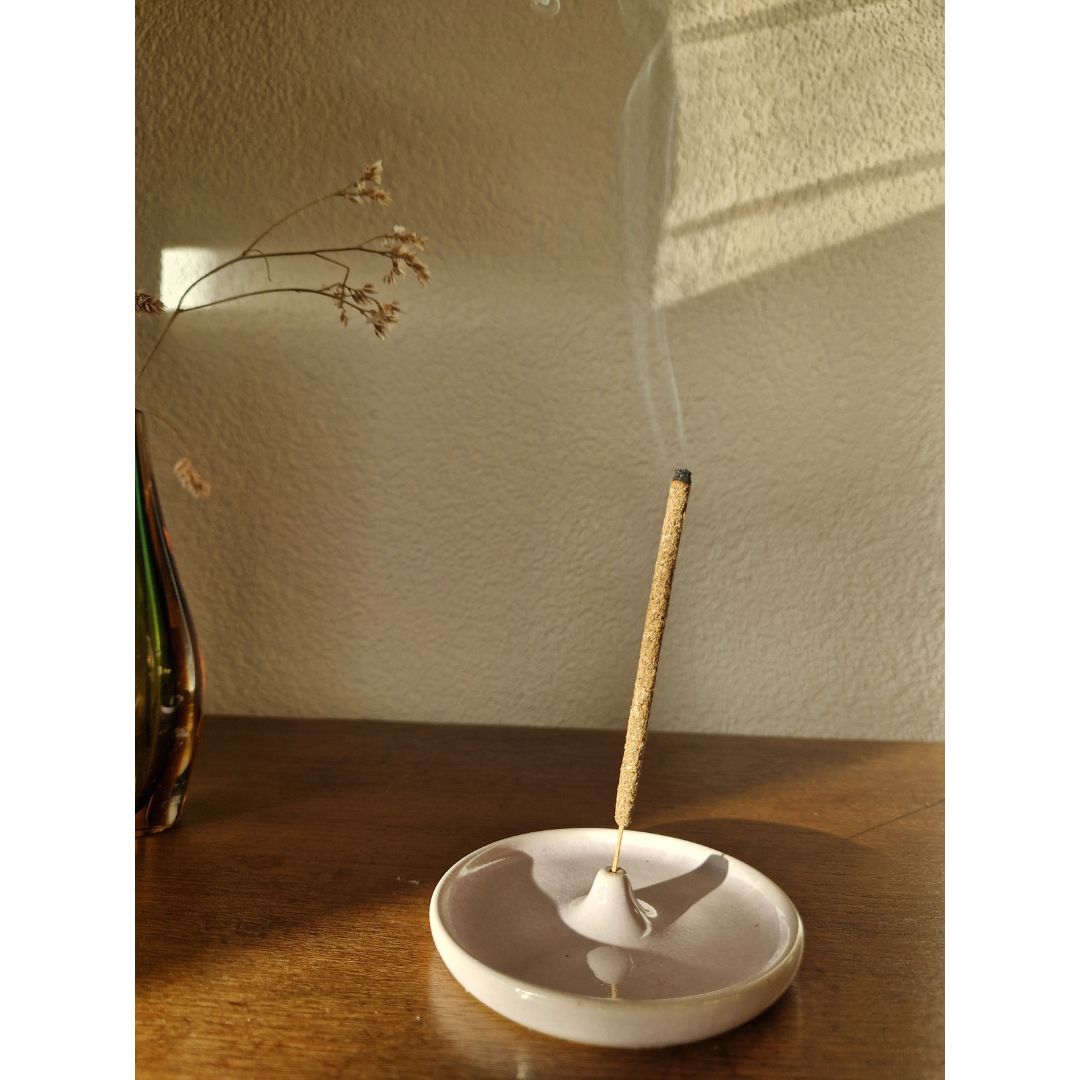 Räucherstäbchenhalter Keramik Weiss