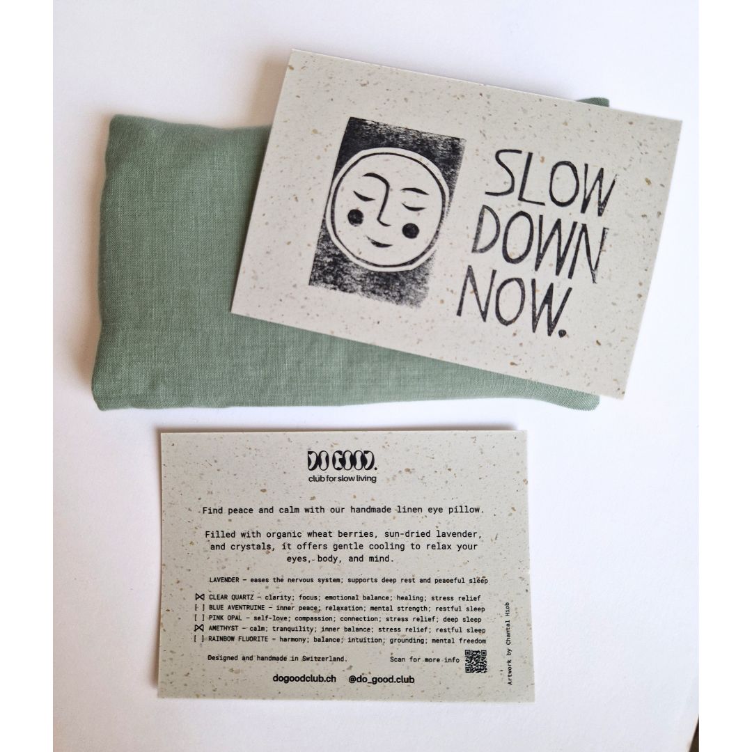 Augenkissen Leinen mit Lavendel & Edelsteinen Sage