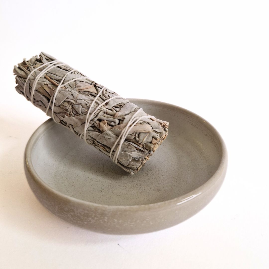 Räucherschale Keramik Weiss