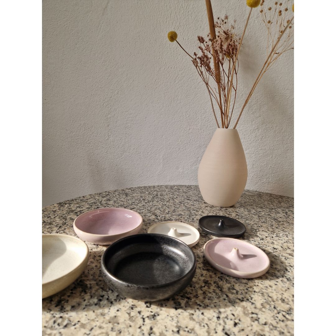 Räucherschale Keramik Weiss