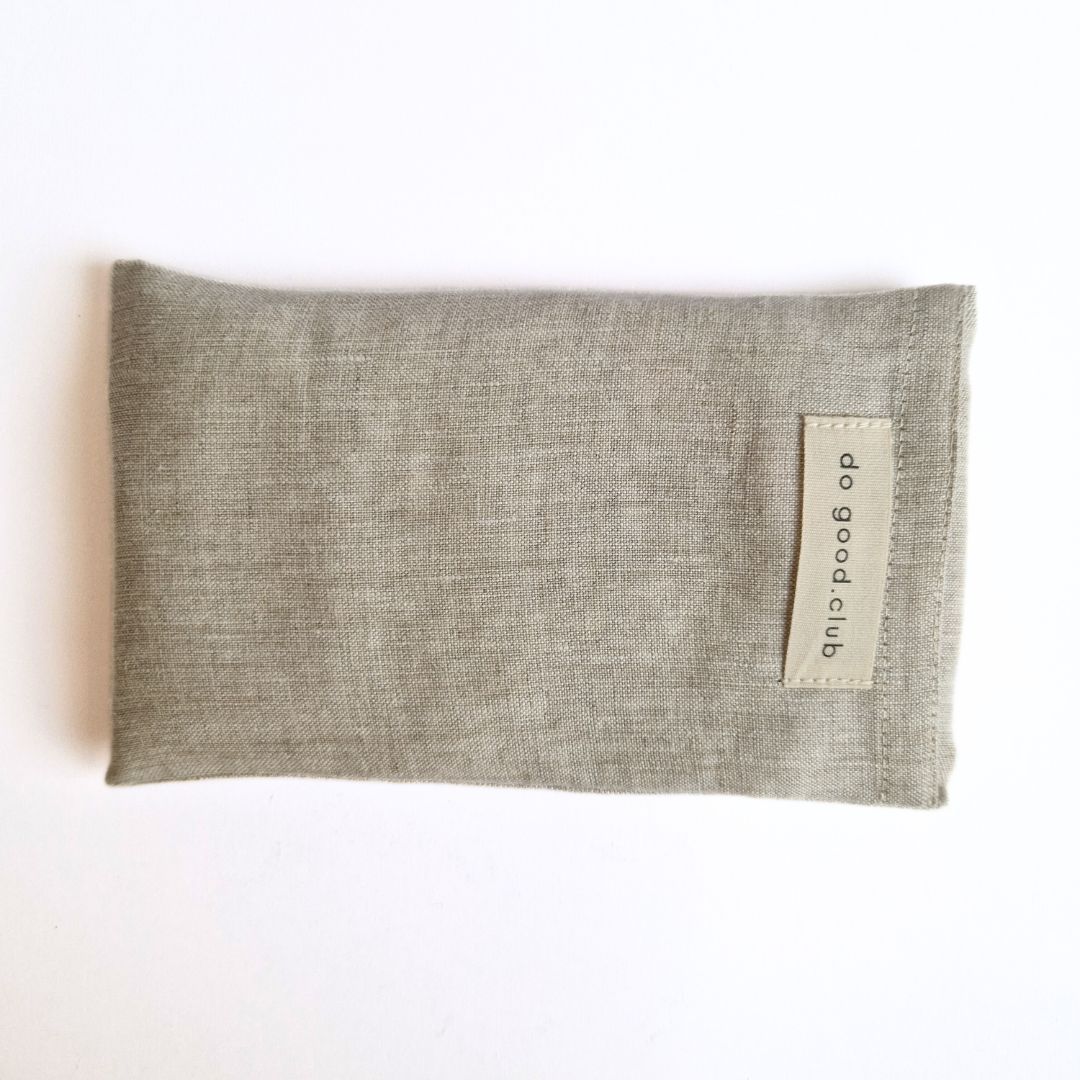 Augenkissen Leinen mit Lavendel & Edelsteinen Natural