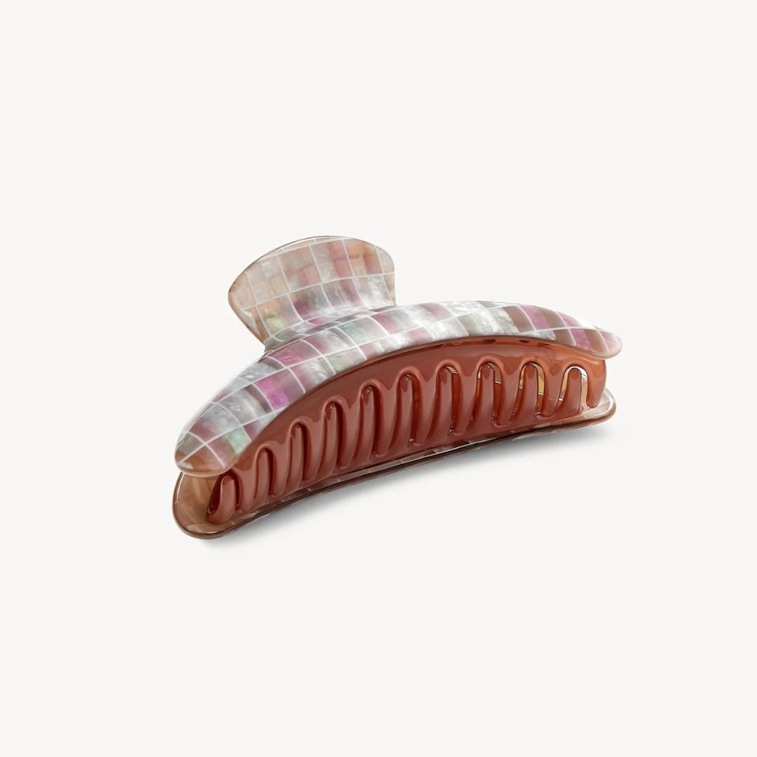 Haarklammer - Machete Jumbo Heirloom Claw Brown Shell Checker