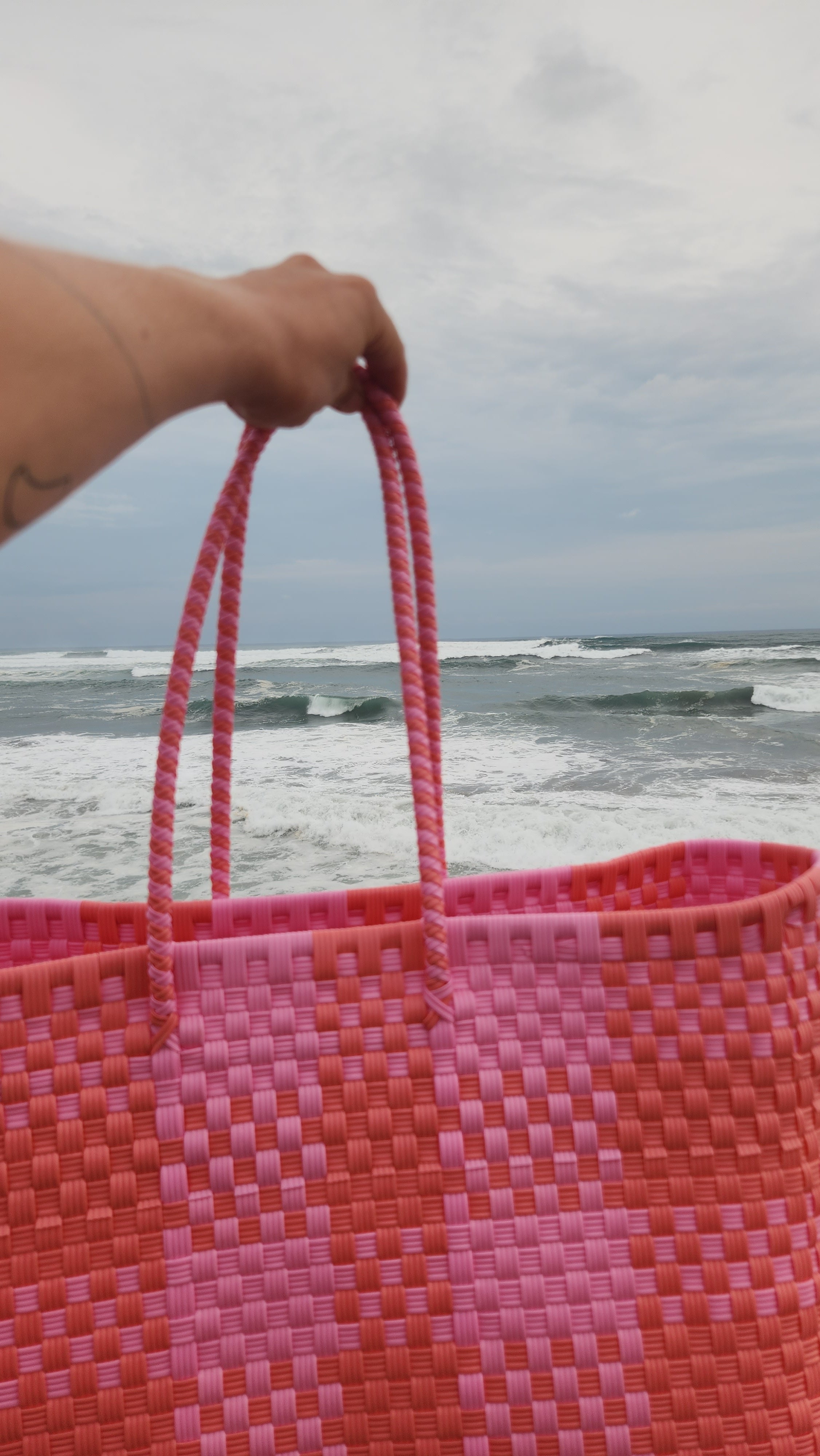 Alma Tote Extra Grande Plaid Pink