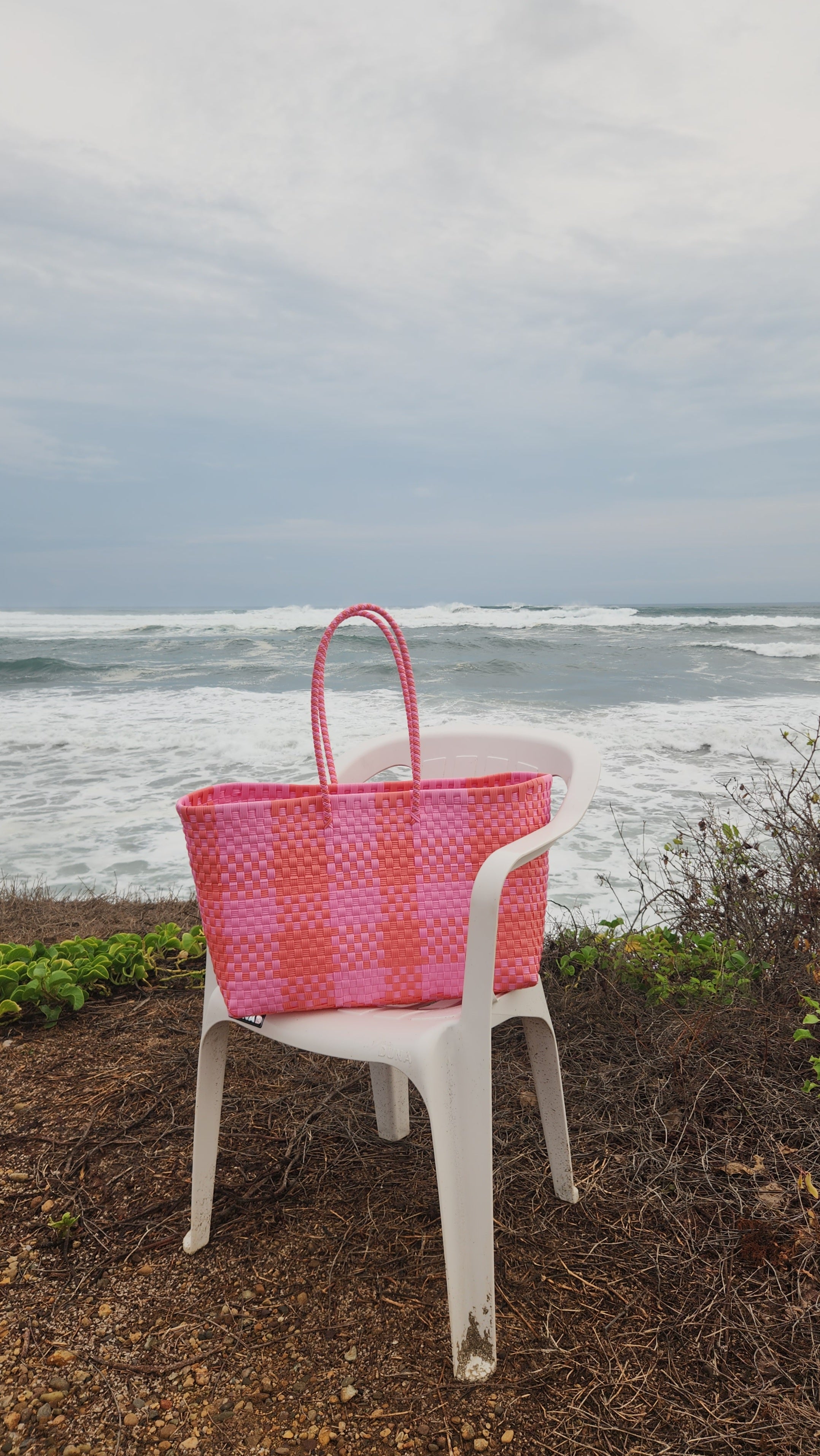 Alma Tote Extra Grande Plaid Pink