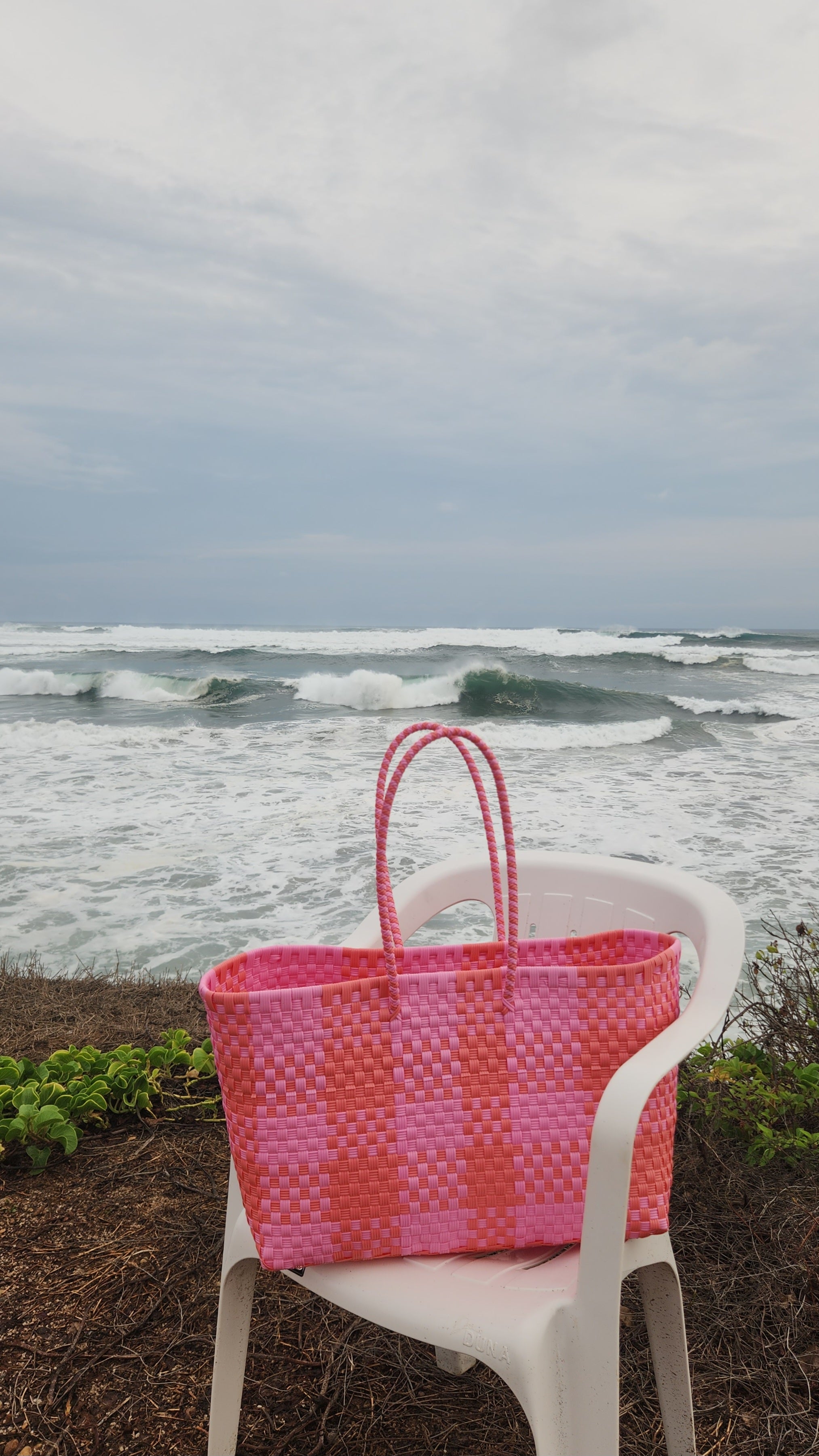 Alma Tote Extra Grande Plaid Pink
