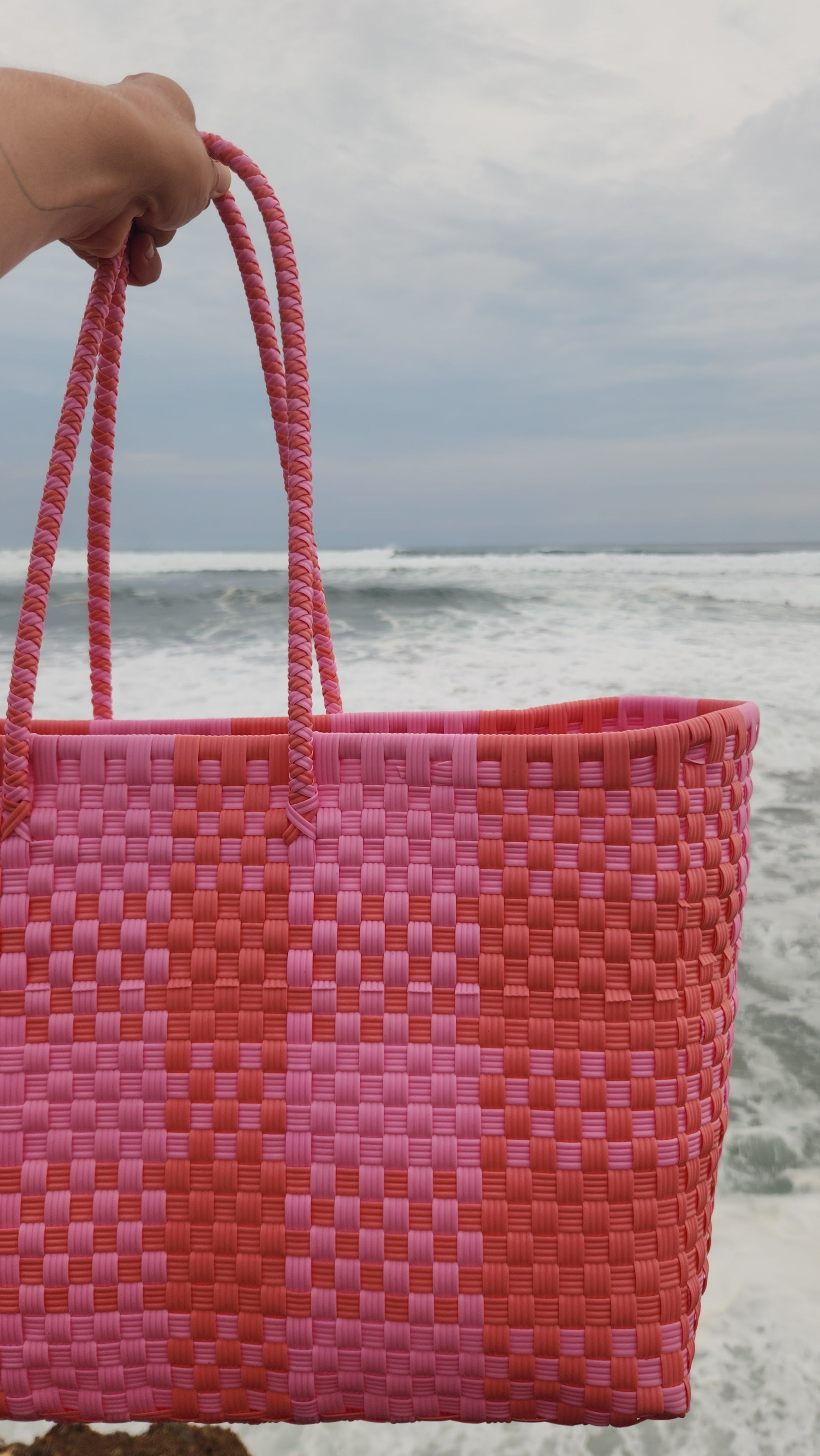 Alma Tote Extra Grande Plaid Pink
