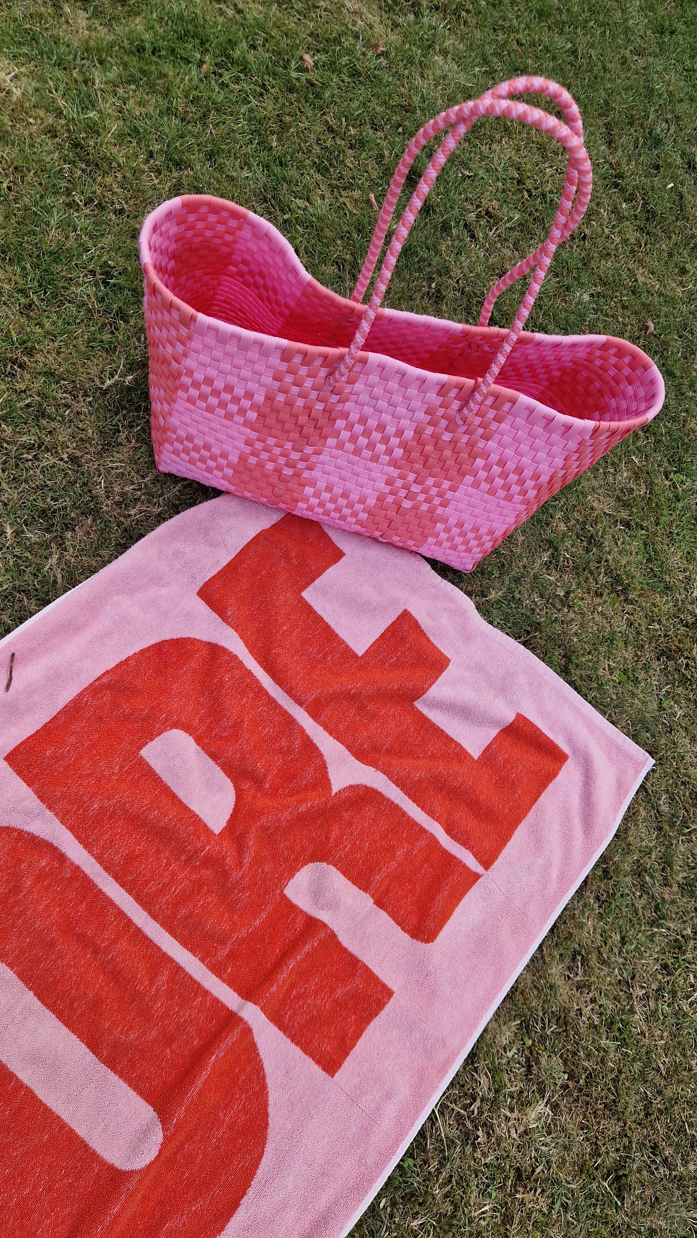 Alma Tote Mediana Plaid Pink