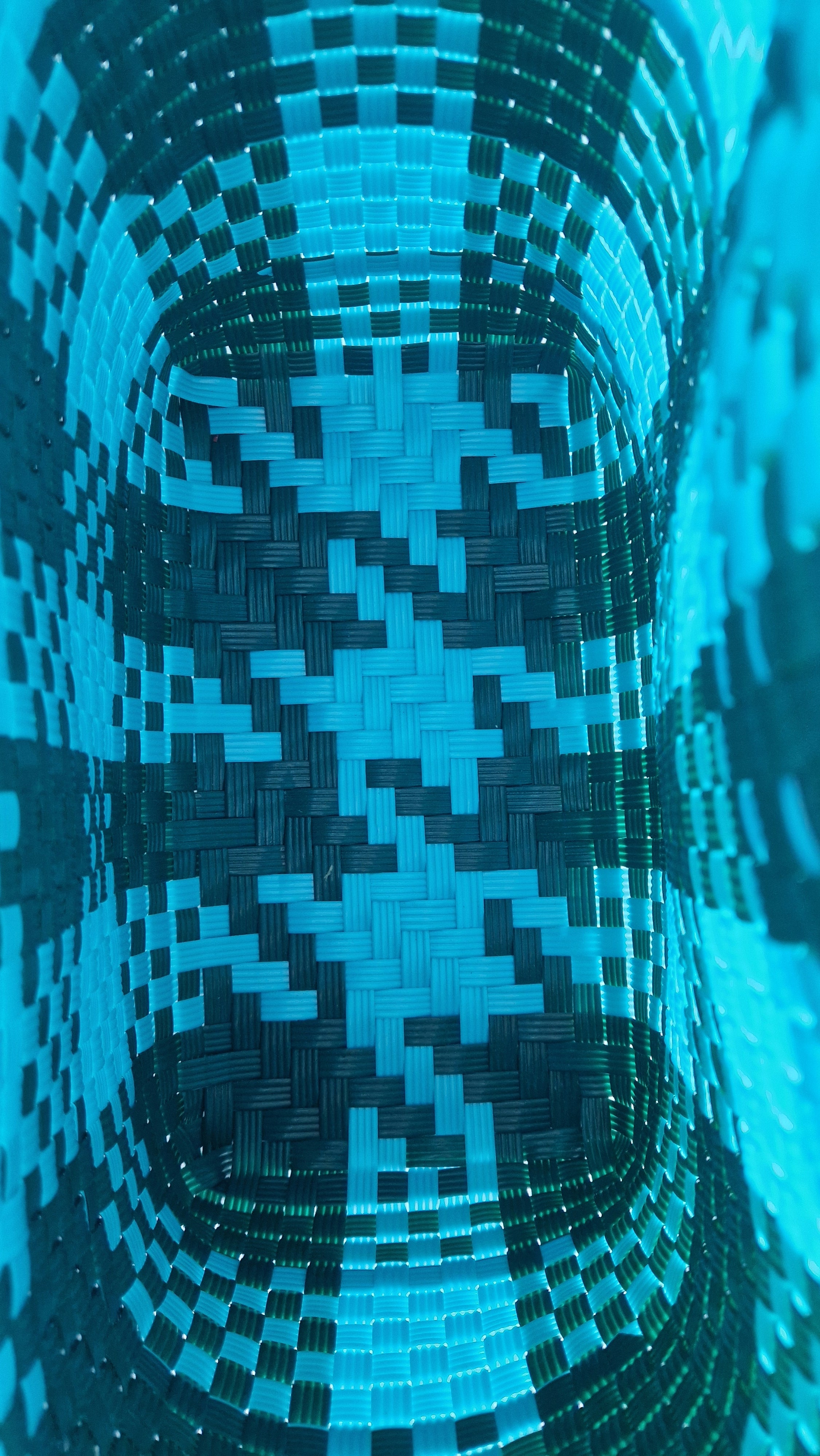 Alma Tote Mediana Plaid Ocean Green