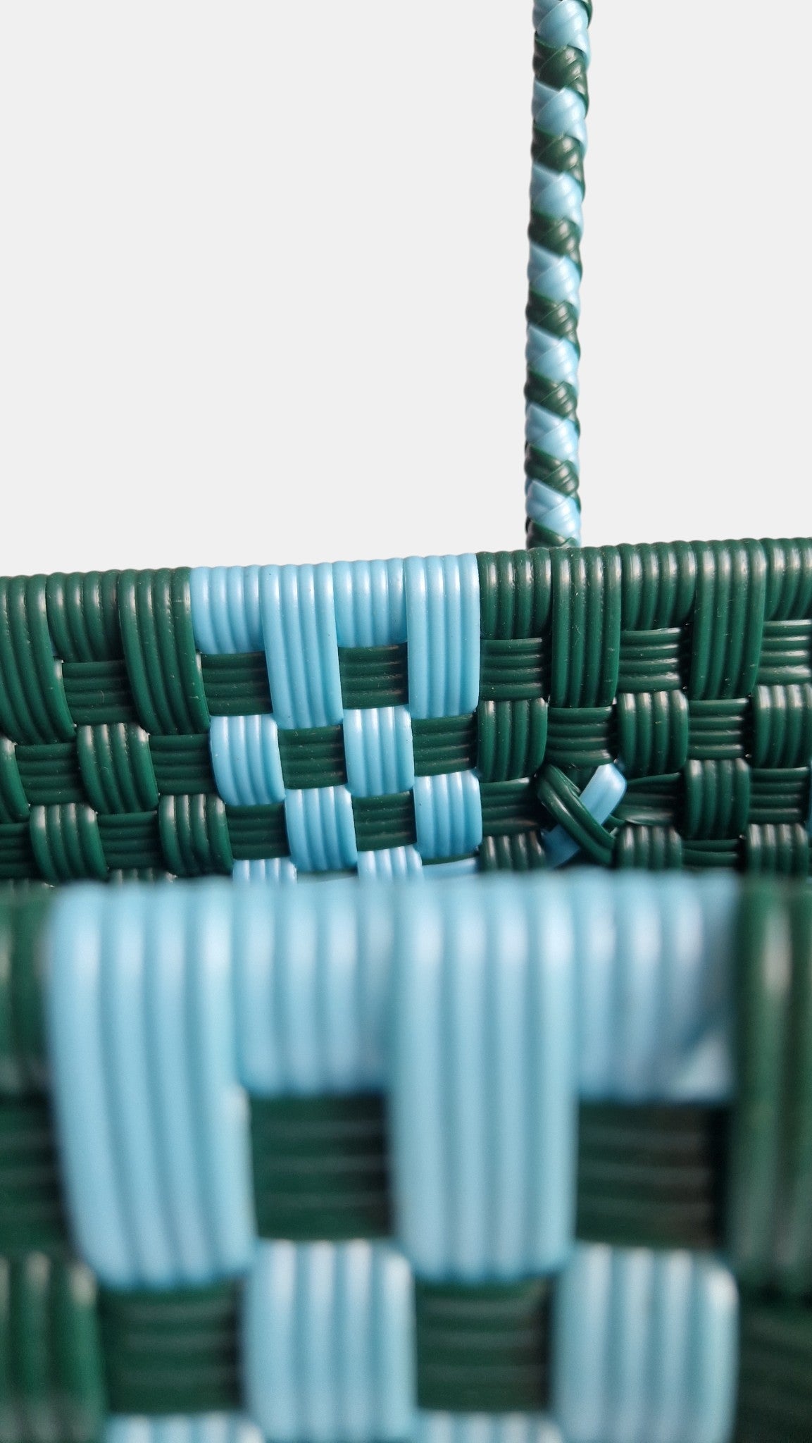 Alma Tote Mediana Plaid Ocean Green