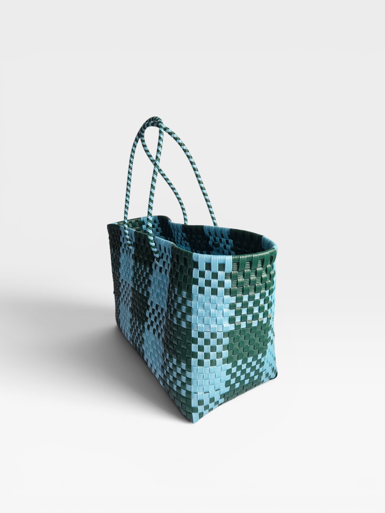 Alma Tote Extra Grande Plaid Ocean Green