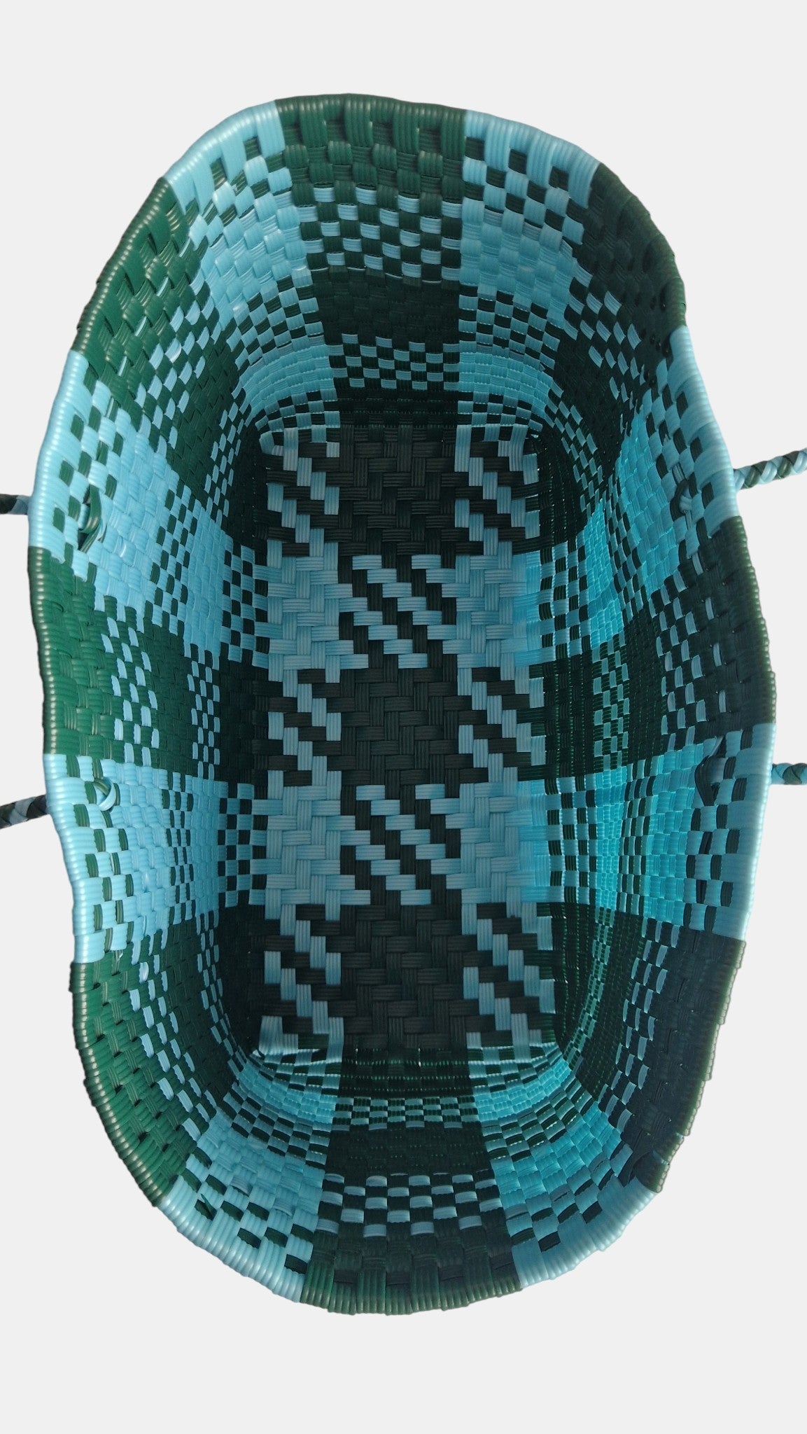 Alma Tote Mediana Plaid Ocean Green