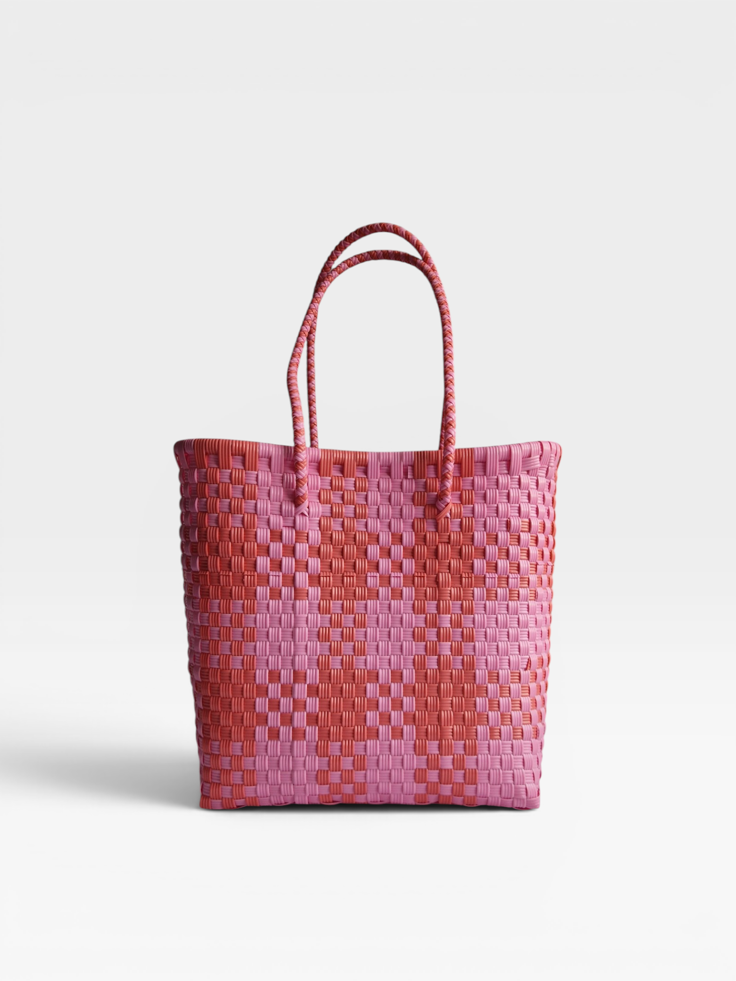 Alma Tote Mediana Plaid Pink
