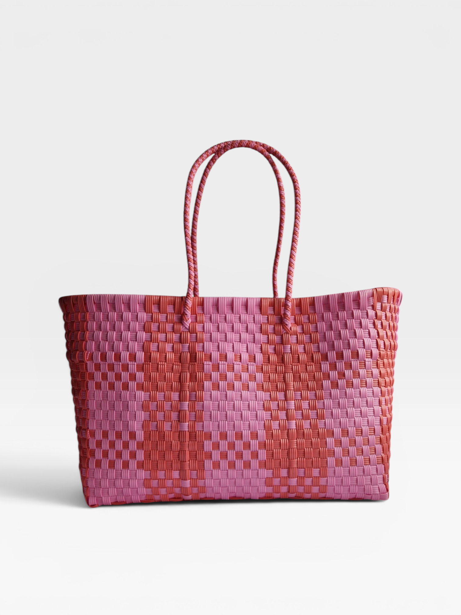 Alma Tote Extra Grande Plaid Pink