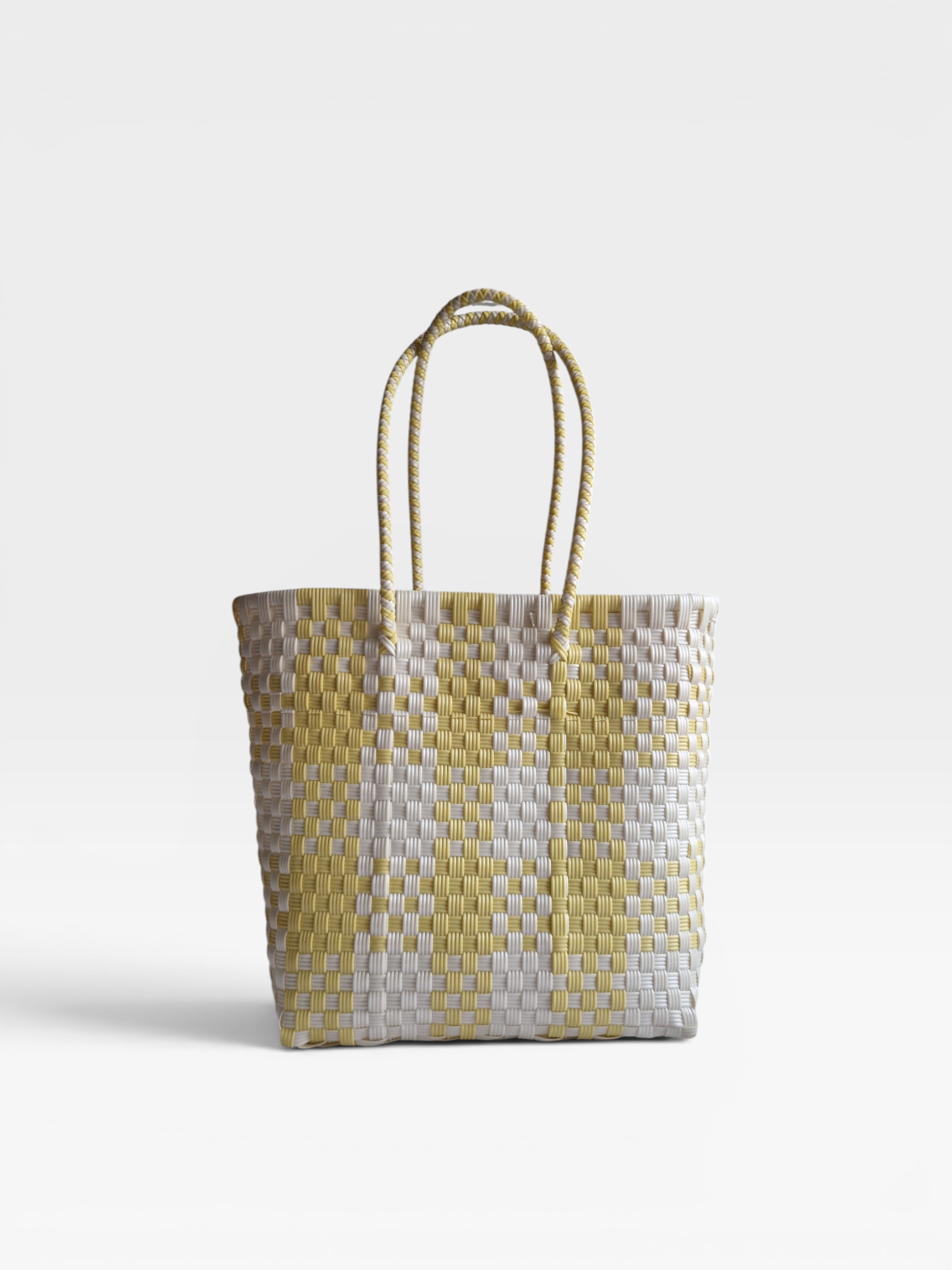 Alma Tote Mediana Plaid Yellow