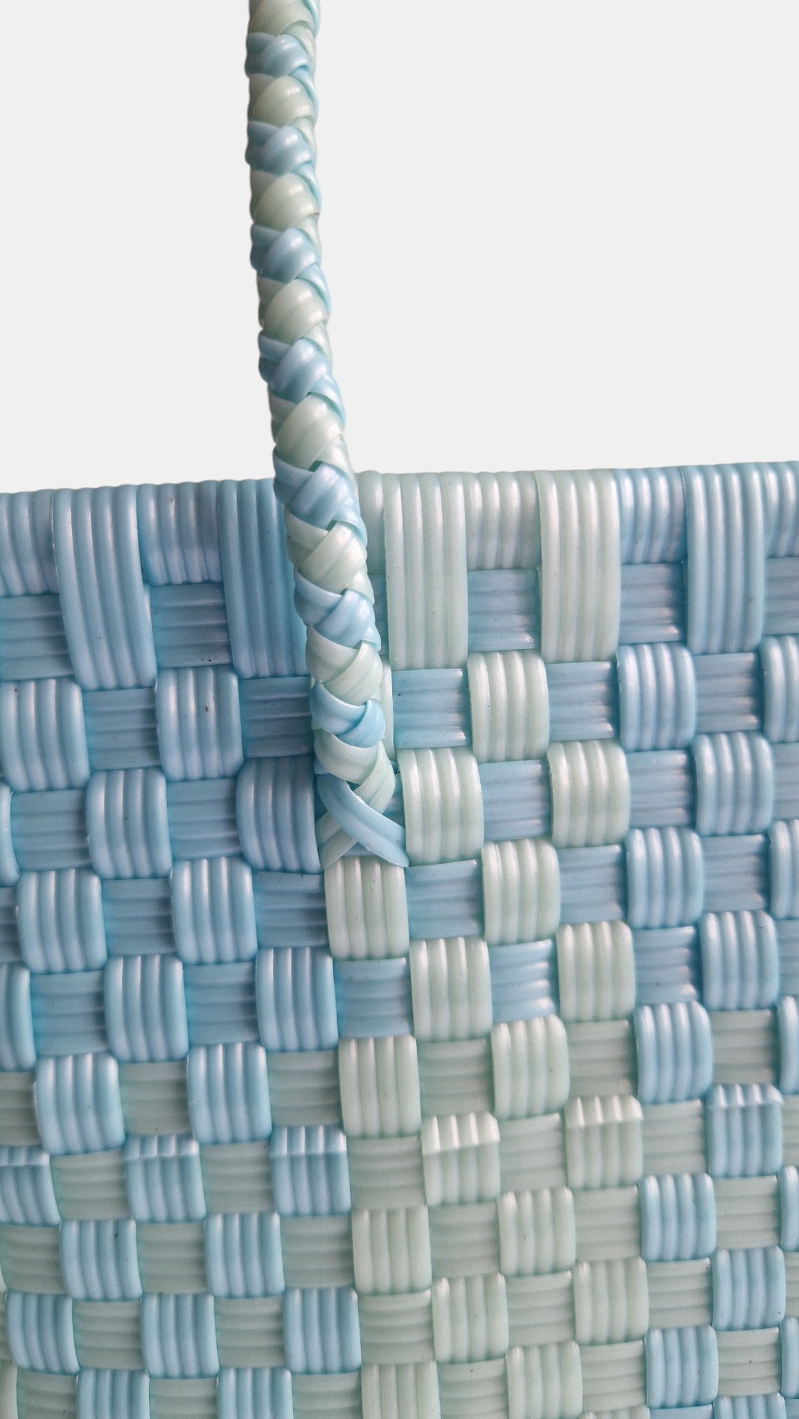 Alma Tote Mediana Plaid Mint