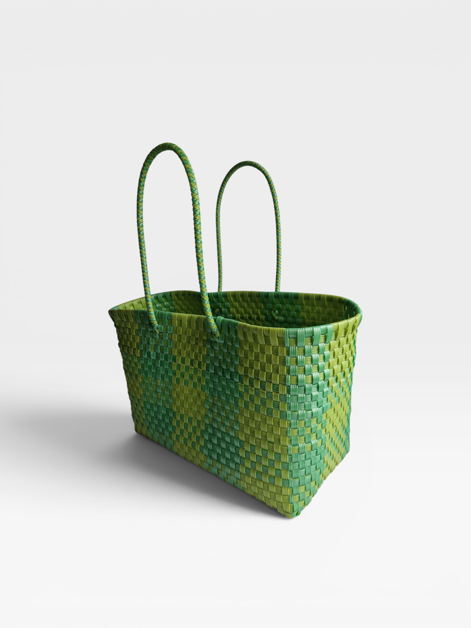 Alma Tote Extra Grande Plaid Lime Green