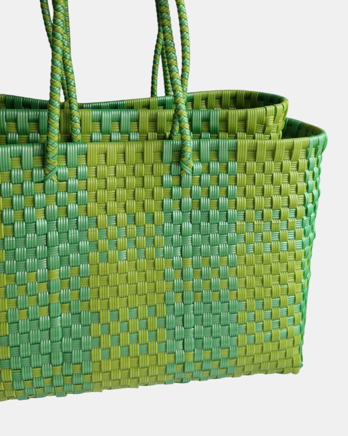 Alma Tote Extra Grande Plaid Lime Green
