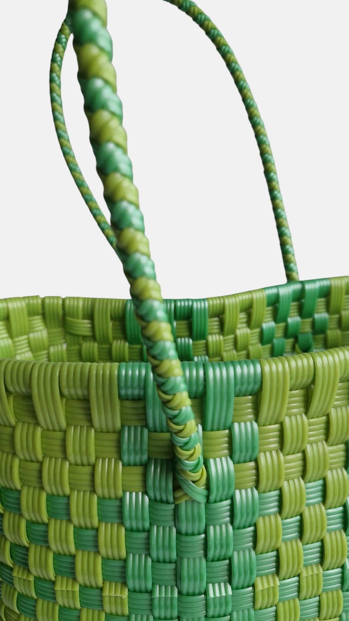 Alma Tote Mediana Plaid Lime Green