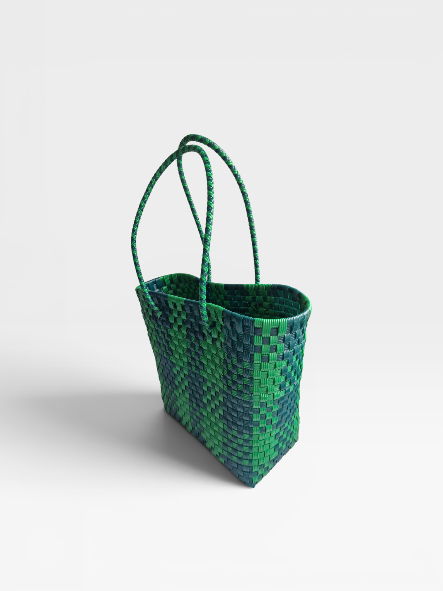 Alma Tote Mediana Plaid Green