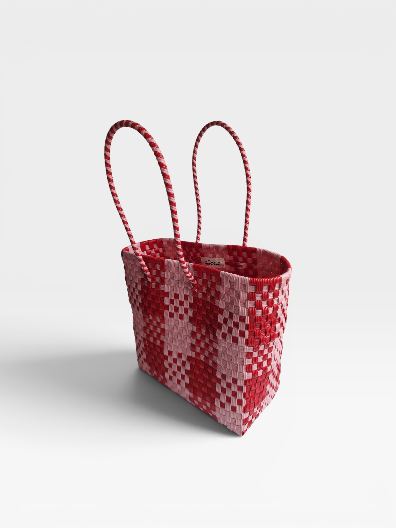 Alma Tote Mediana Plaid Red