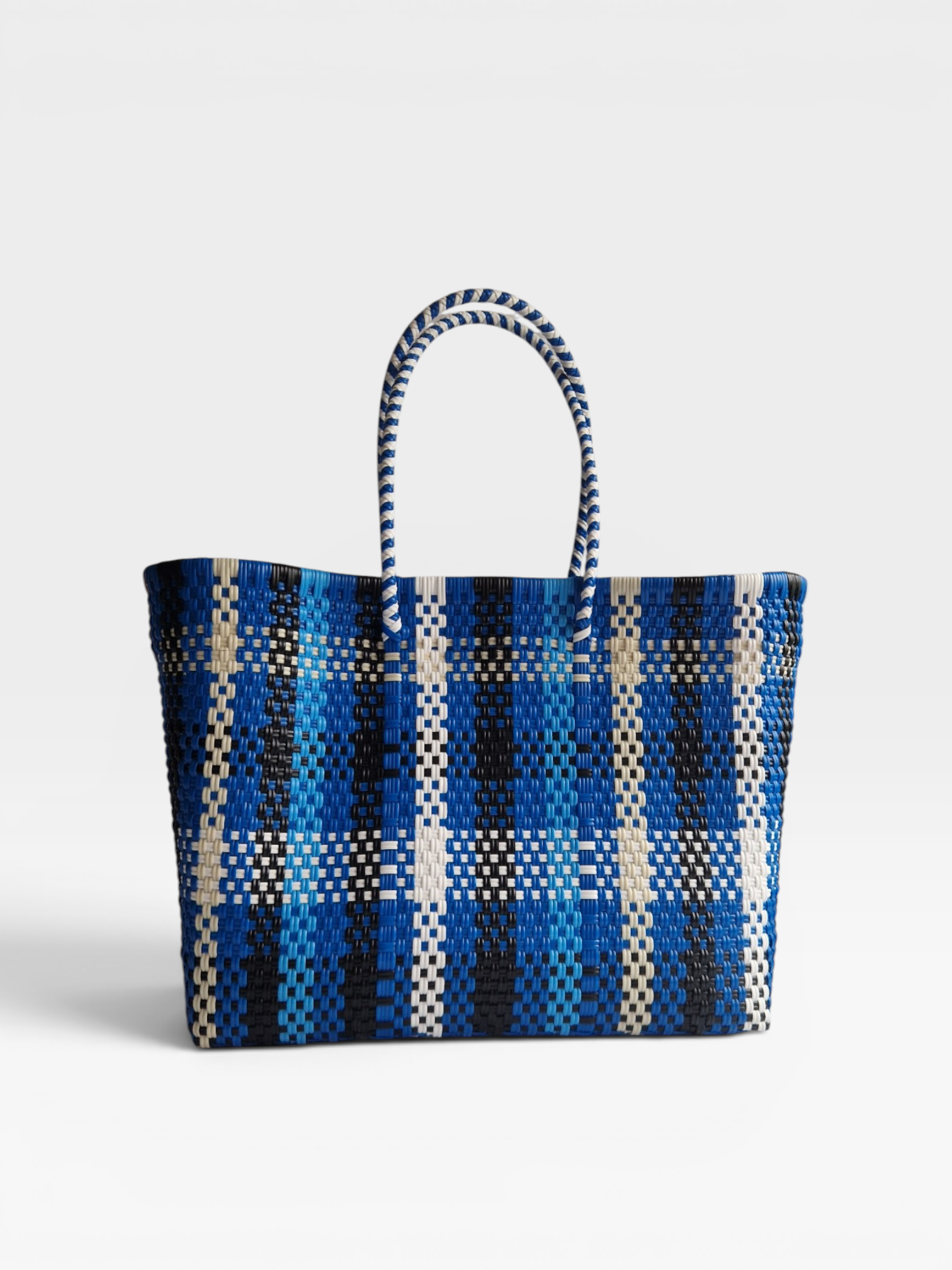 Alma Tote Grande Tartan Blue