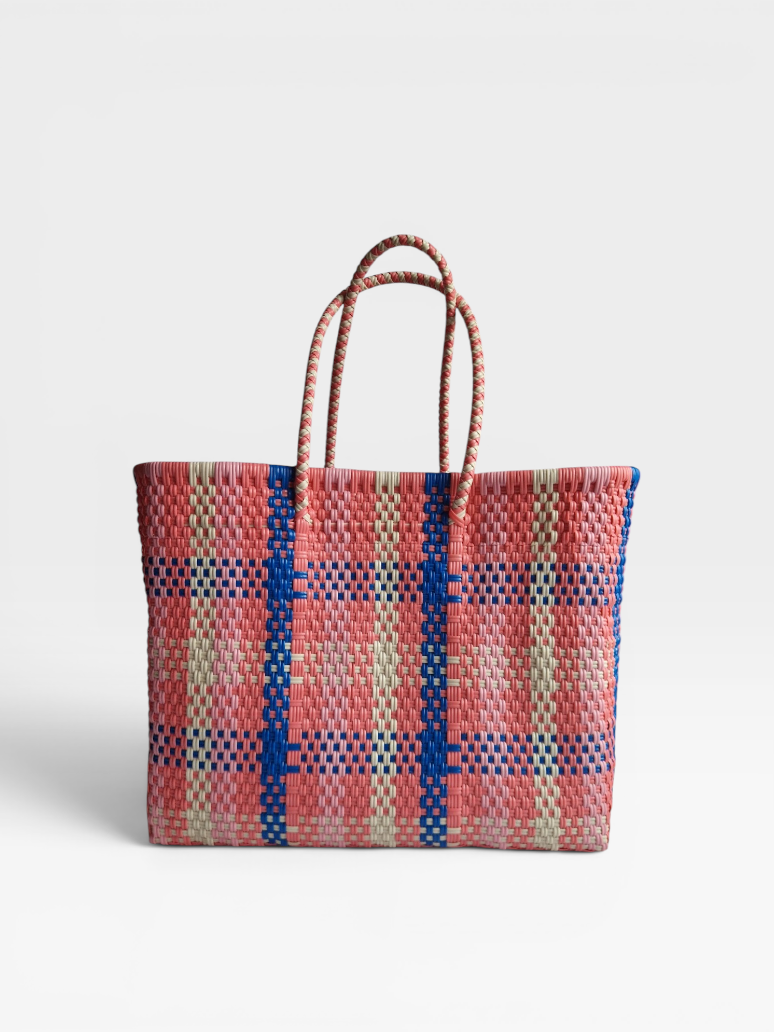 Alma Tote Grande Tartan Pink