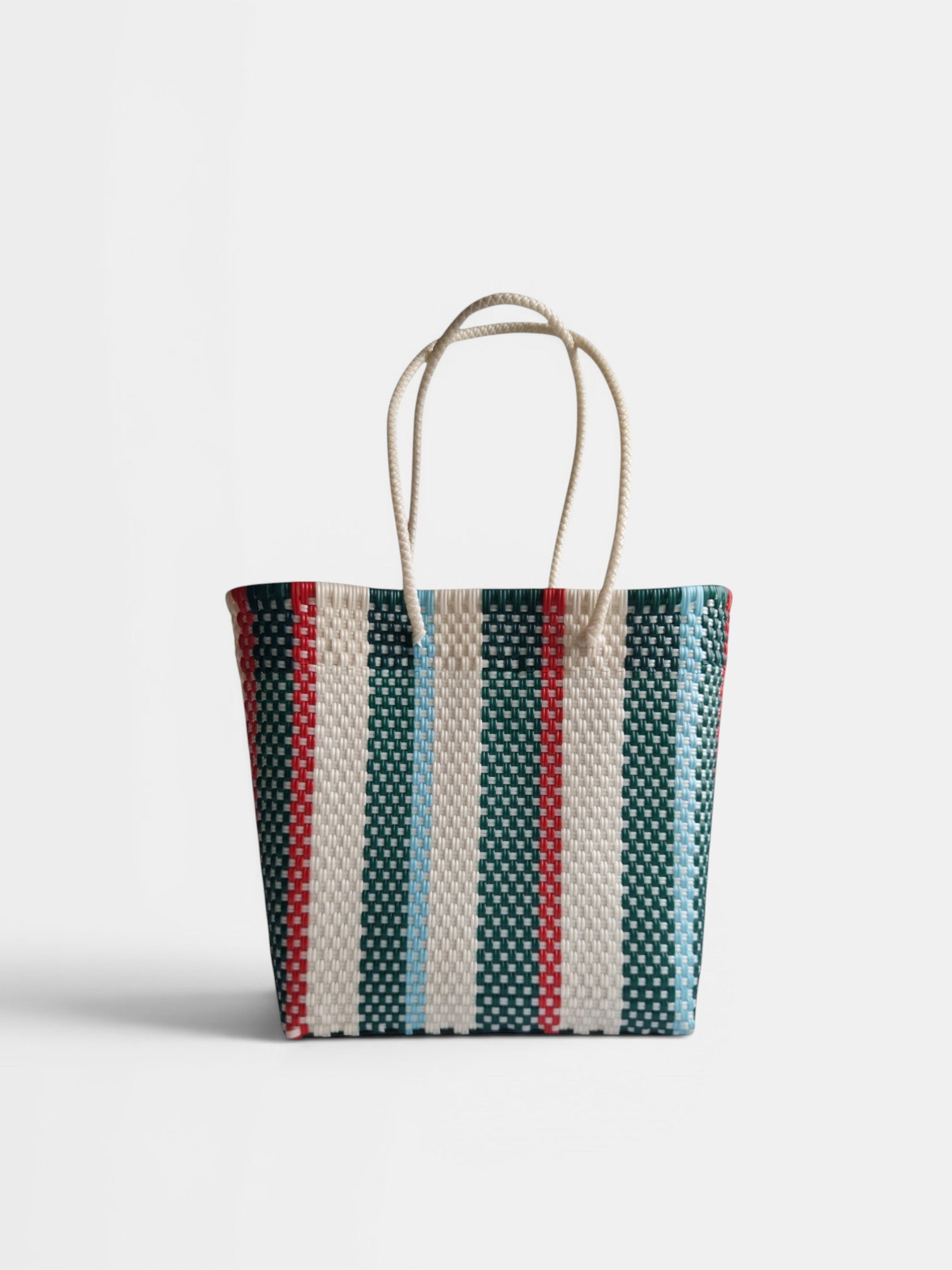 Alma Tote Mediana Stripes Green