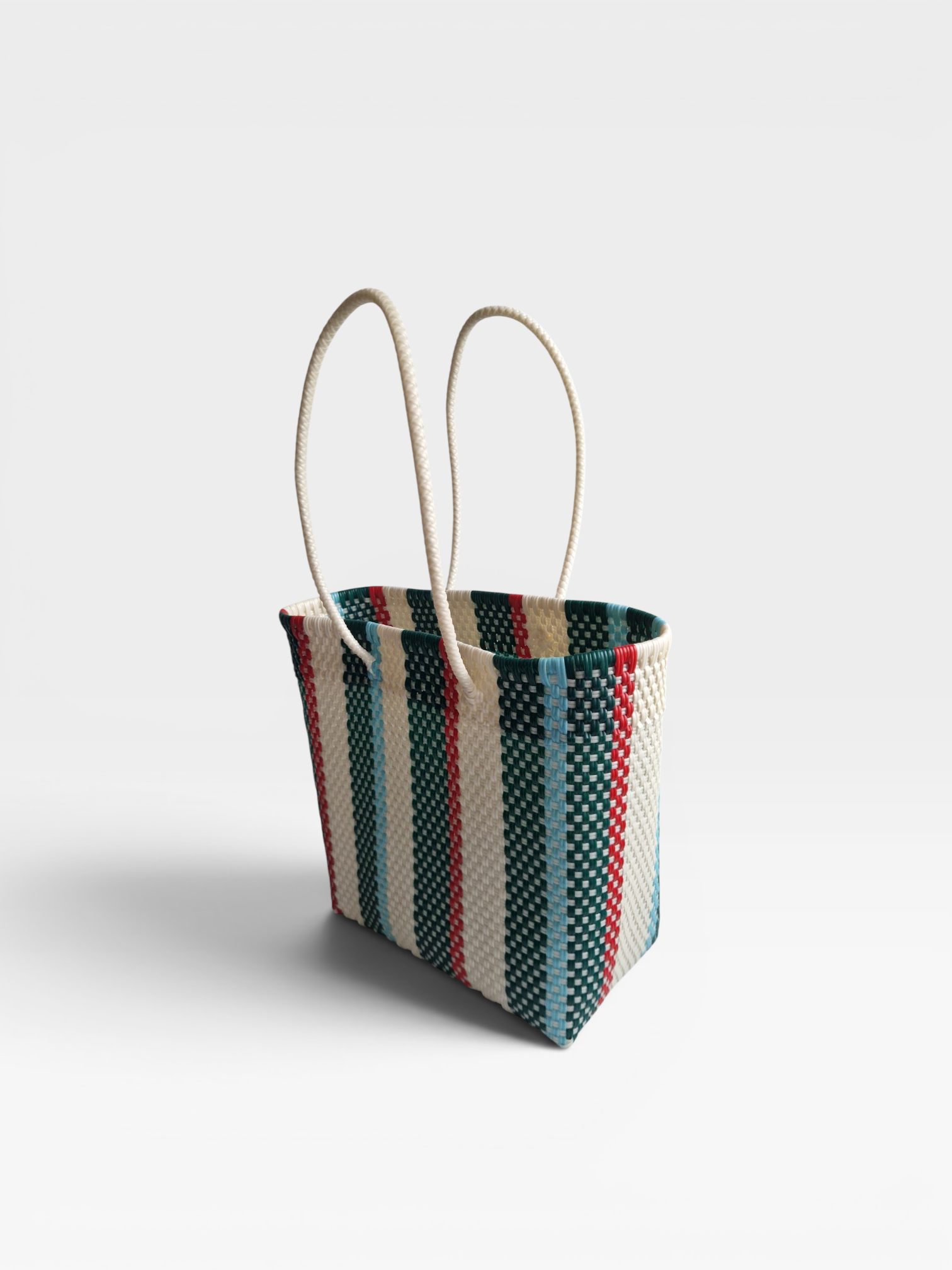 Alma Tote Mediana Stripes Green